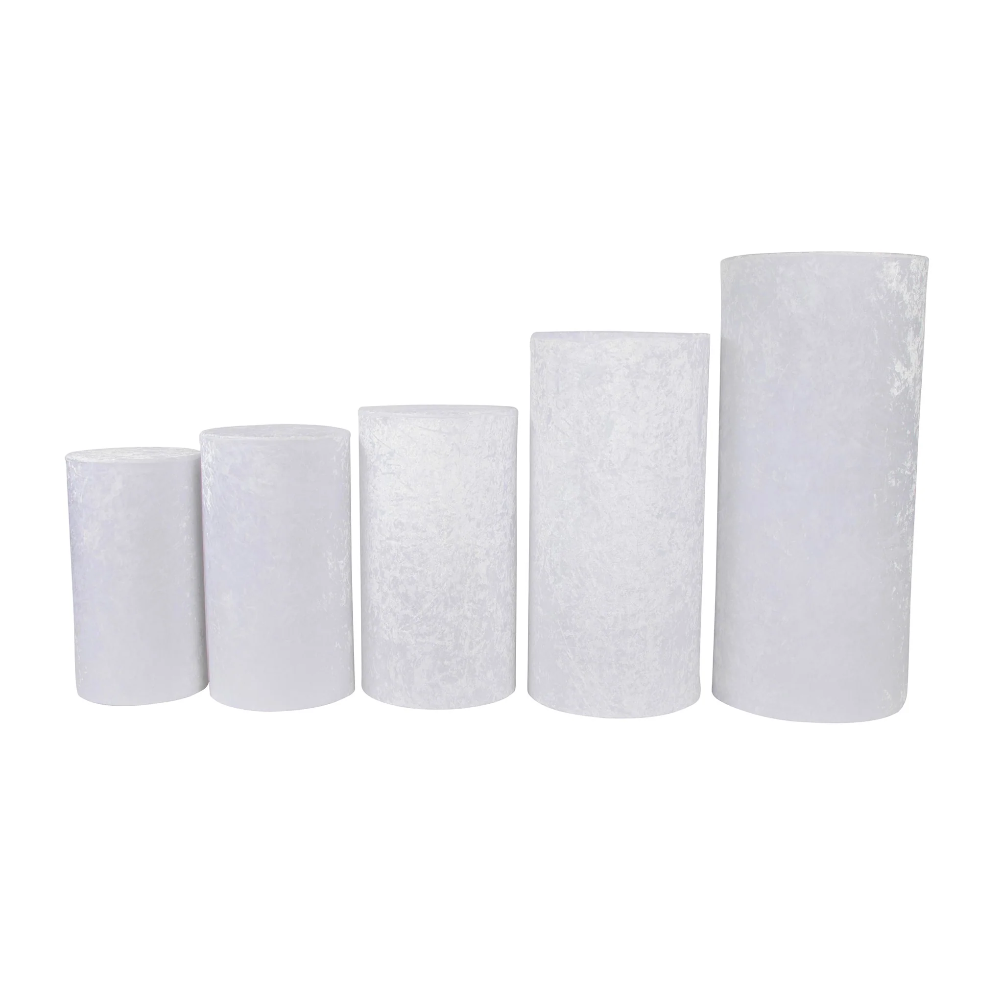 Velvet Covers for Metal Cylinder Pedestal Stands 5 pcs/set - White - Image 2