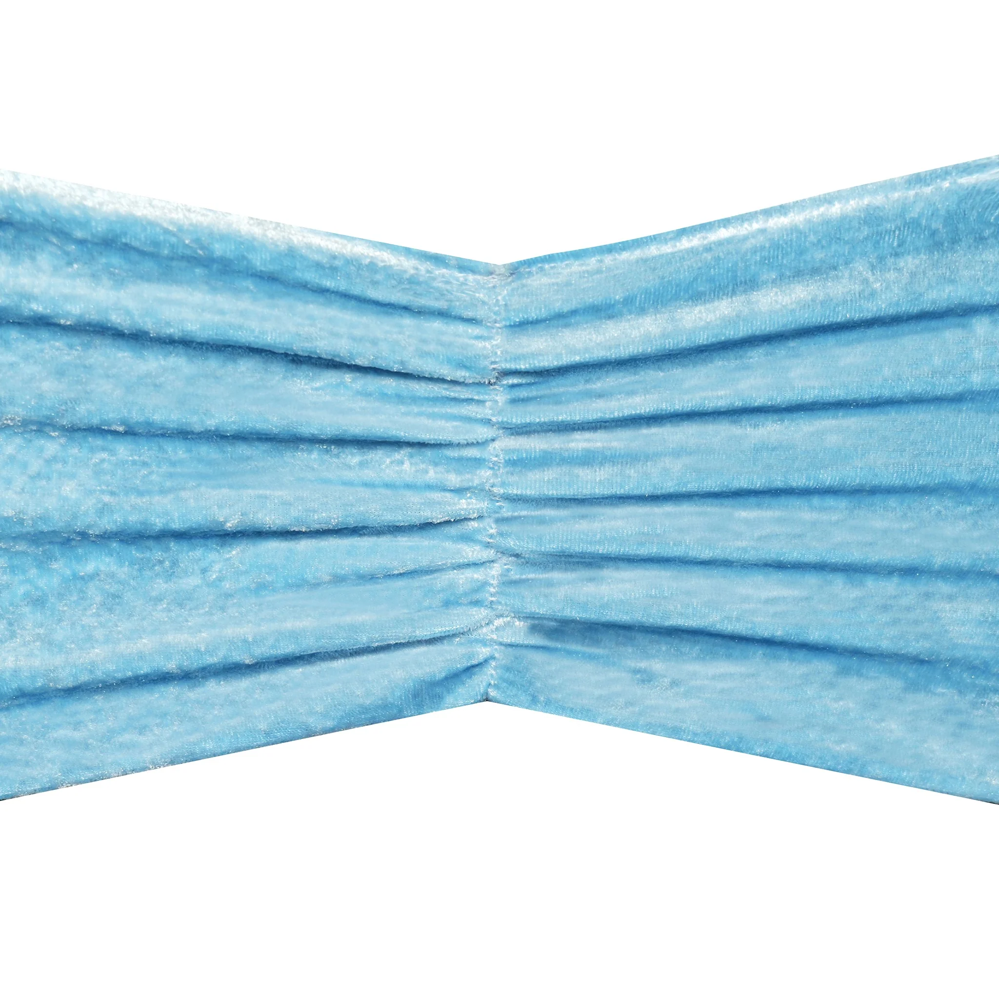Velvet Ruffle Stretch Chair Band - Baby Blue - Image 2