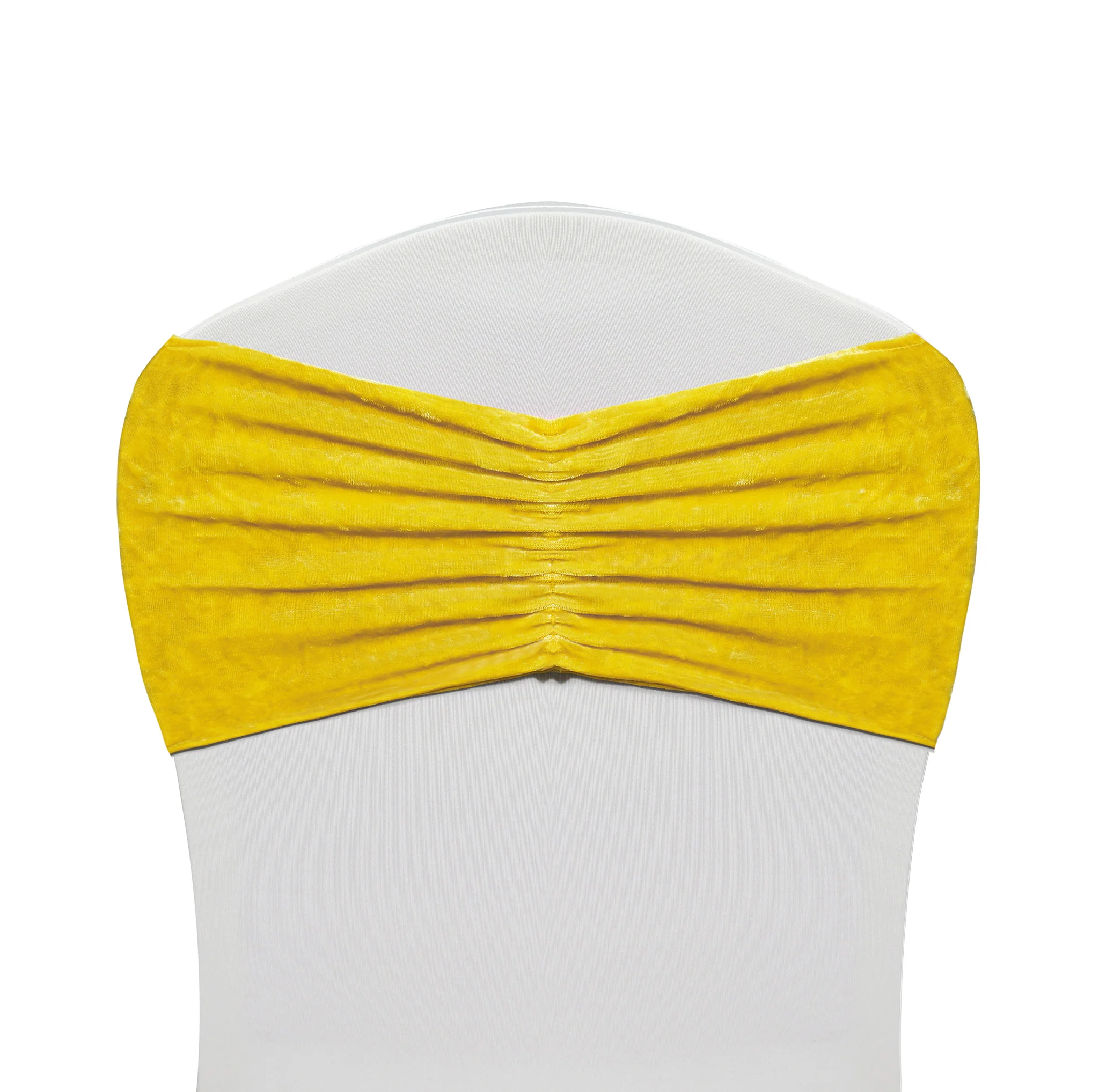 Velvet Ruffle Stretch Chair Band - Canary Yellow
