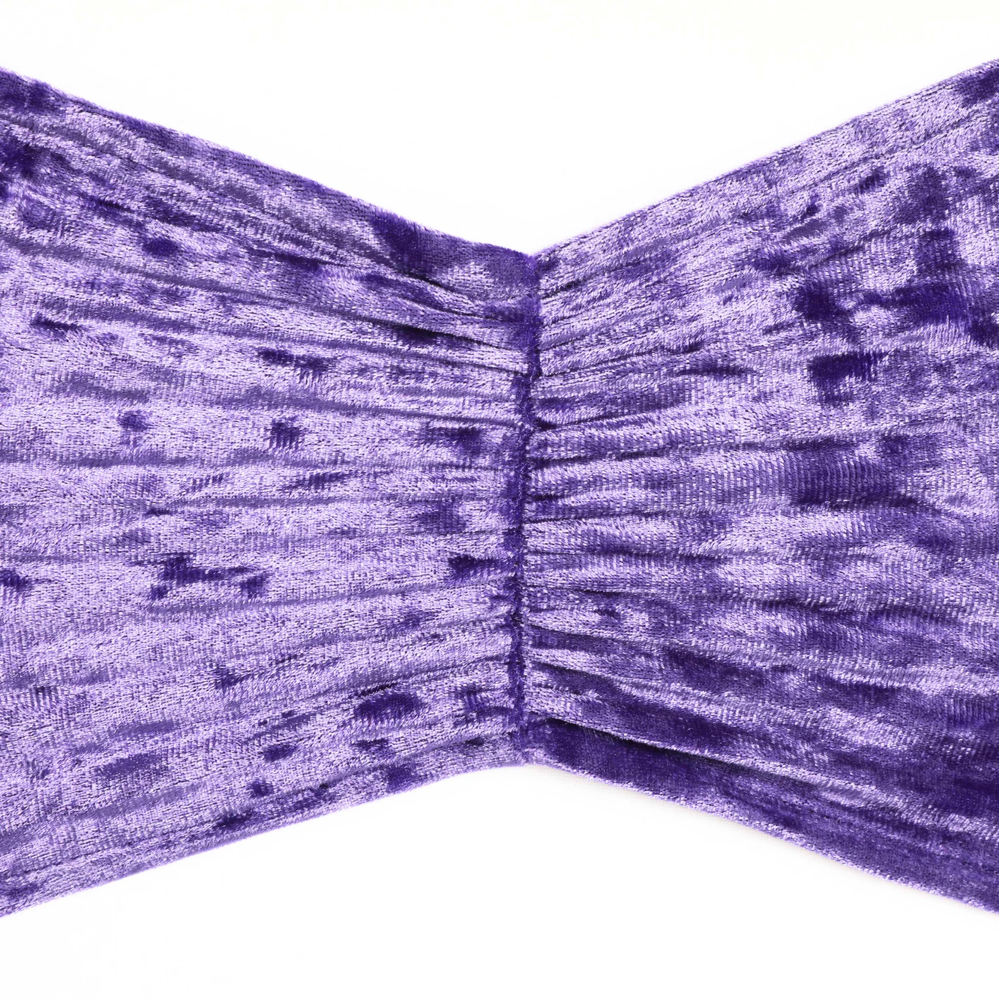 Velvet Ruffle Stretch Chair Band - Purple - Image 2