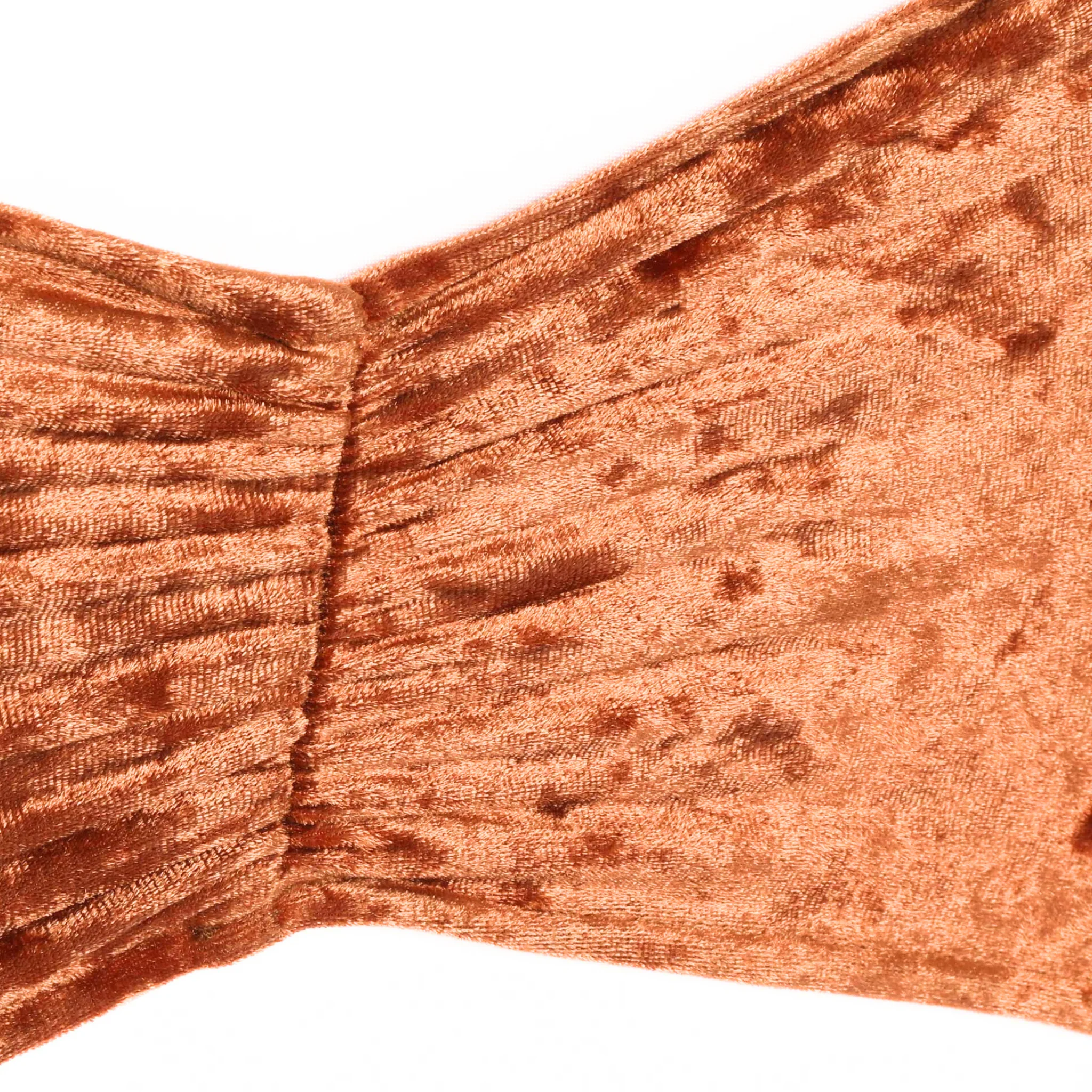 Velvet Ruffle Stretch Chair Band - Terracotta - Image 2