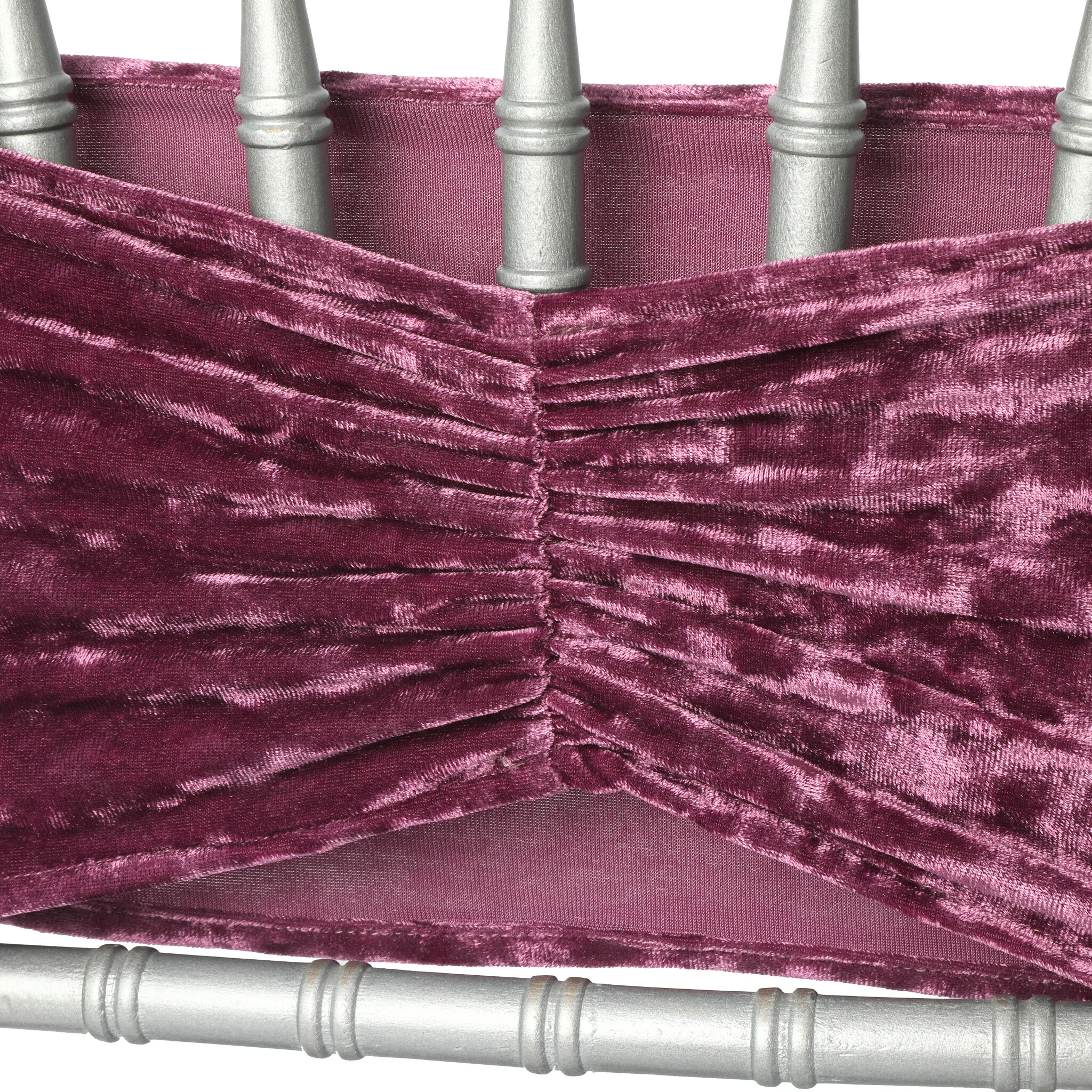 Velvet Ruffle Stretch Chair Band - Violet - Image 2