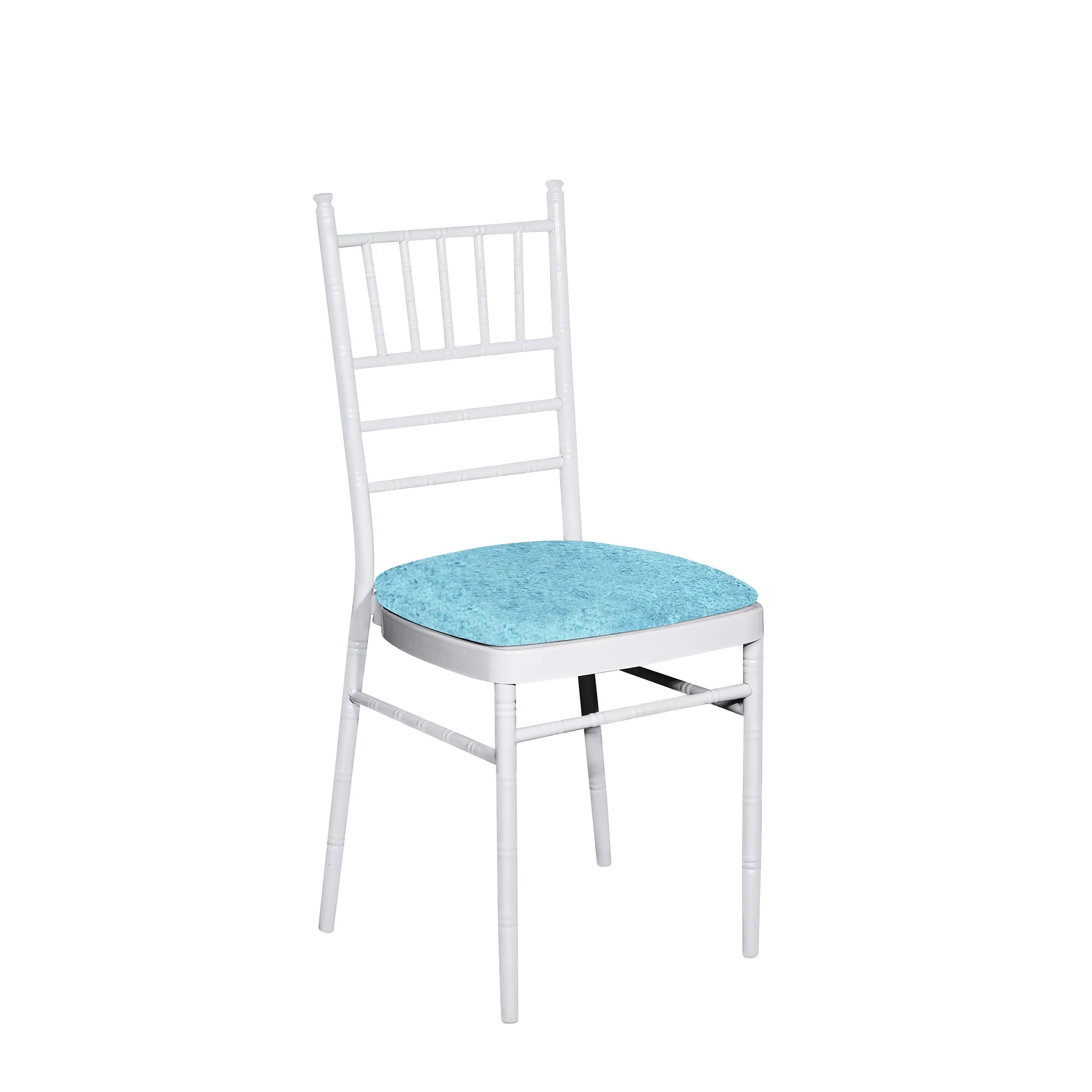 5 pcs/pk Velvet Spandex Chiavari Seat Pad Cover - Baby Blue