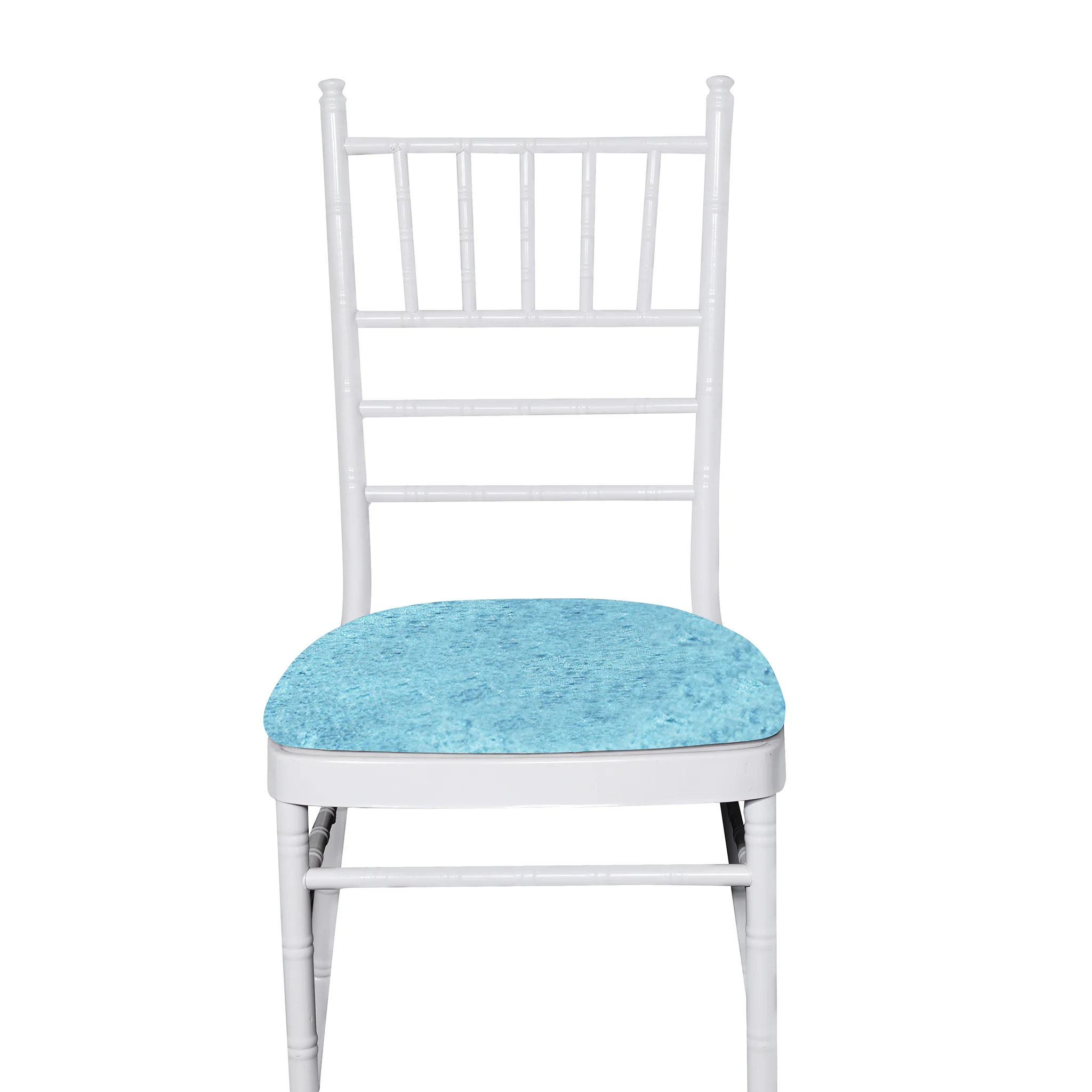 5 pcs/pk Velvet Spandex Chiavari Seat Pad Cover - Baby Blue - Image 5