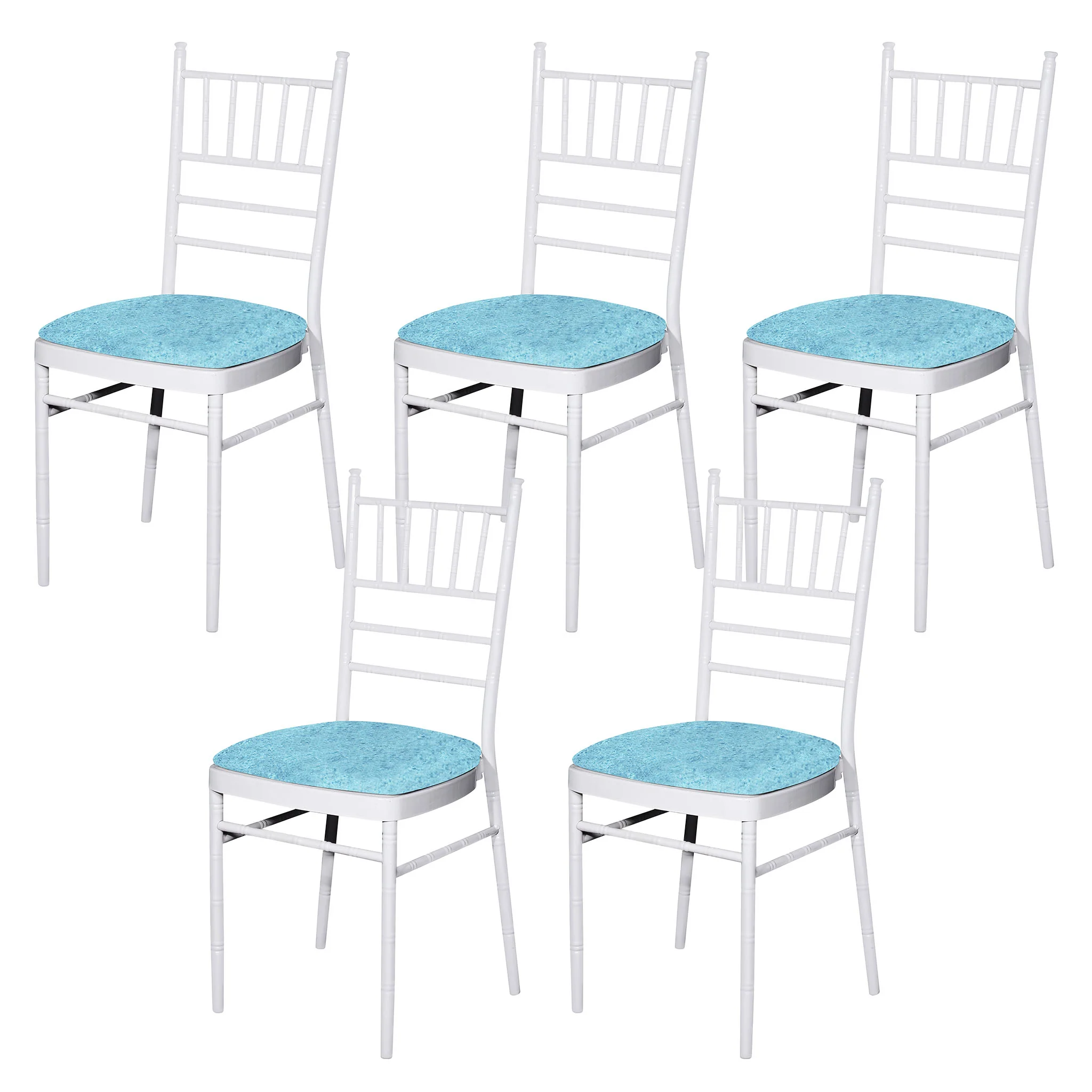 5 pcs/pk Velvet Spandex Chiavari Seat Pad Cover - Baby Blue - Image 6