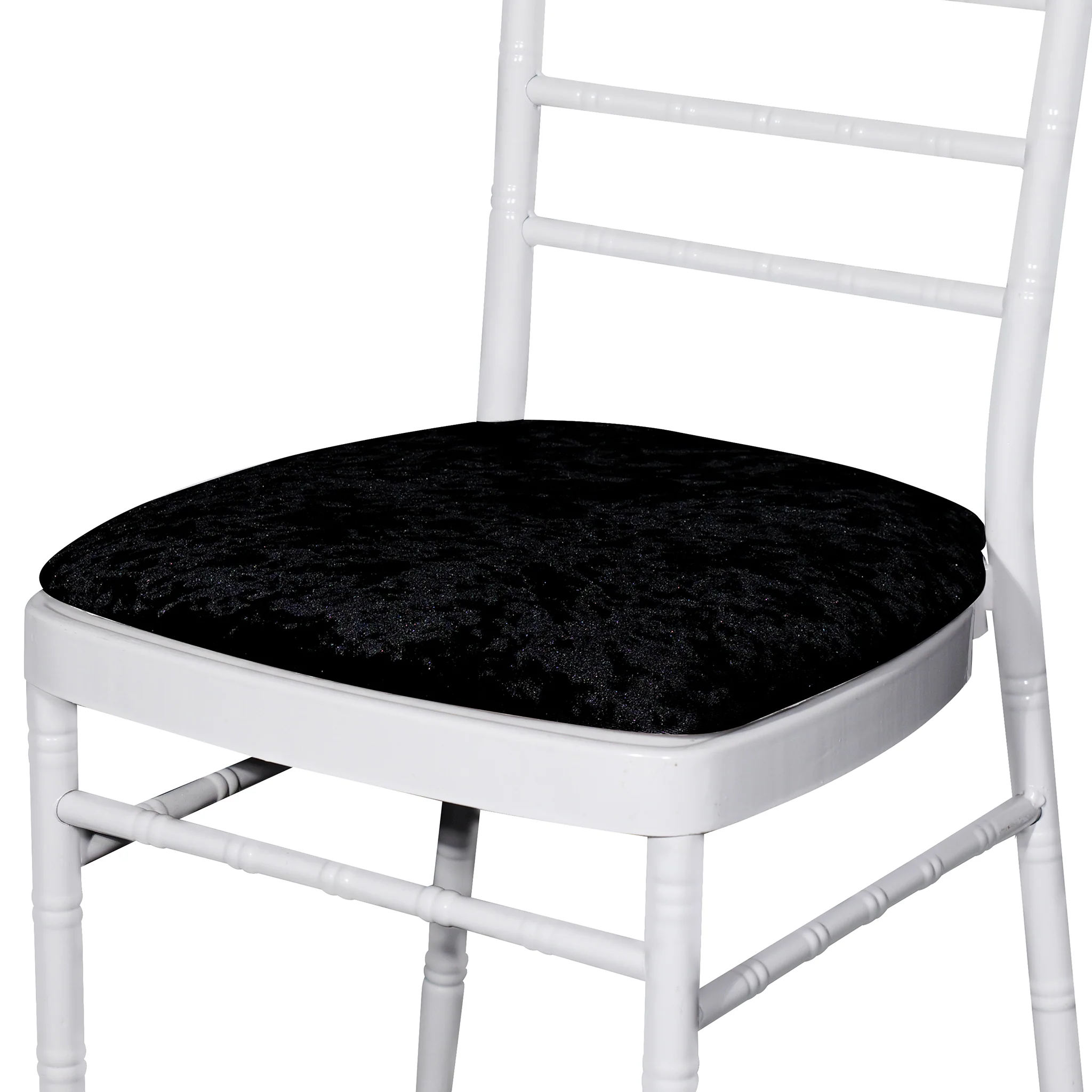 5 pcs/pk Velvet Spandex Chiavari Seat Pad Cover - Black - Image 6