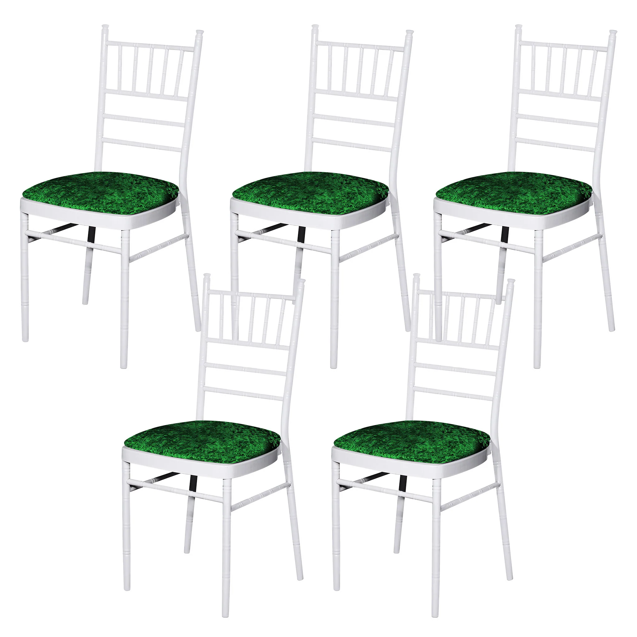 5 pcs/pk Velvet Spandex Chiavari Seat Pad Cover - Emerald Green - Image 6