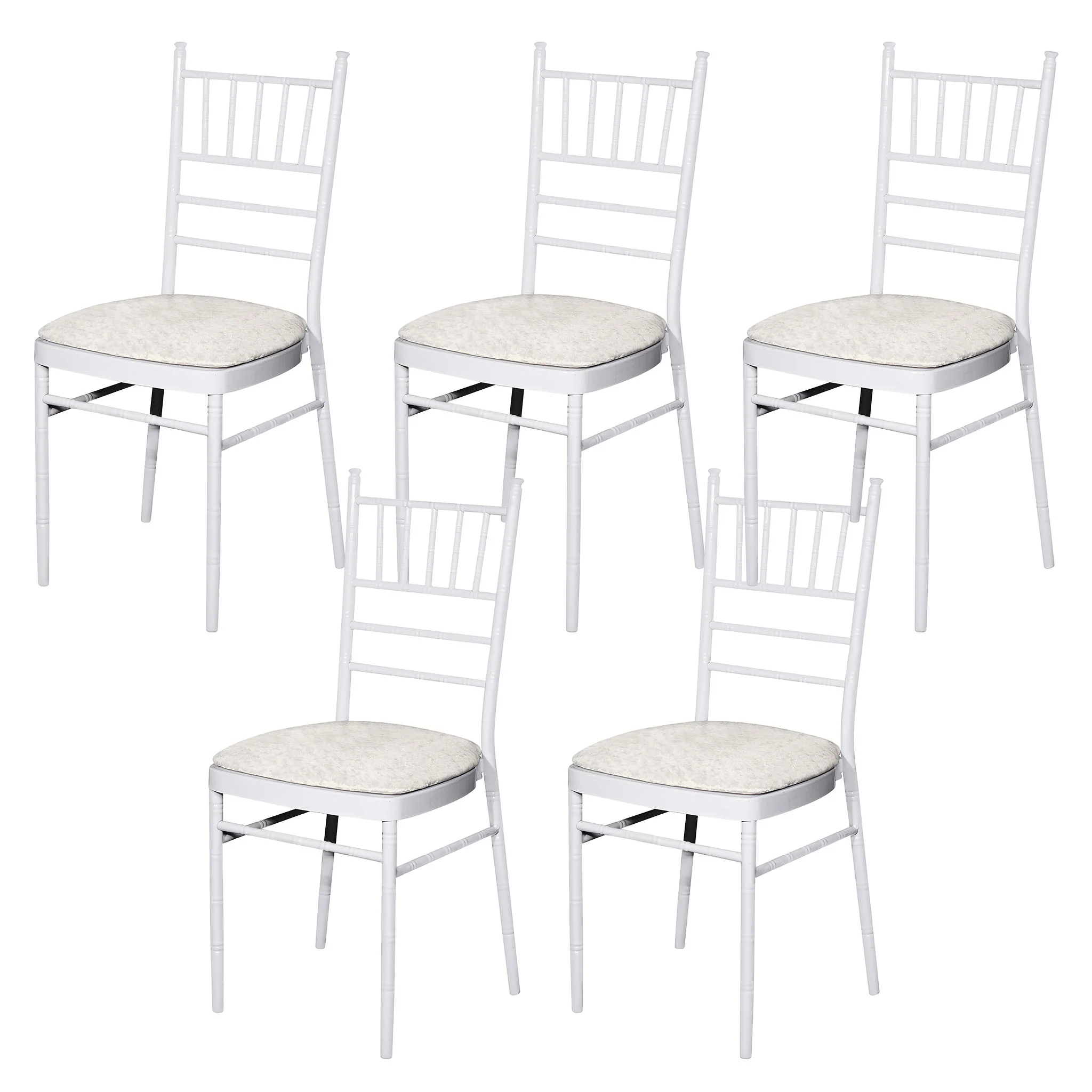 5 pcs/pk Velvet Spandex Chiavari Seat Pad Cover - Ivory - Image 6
