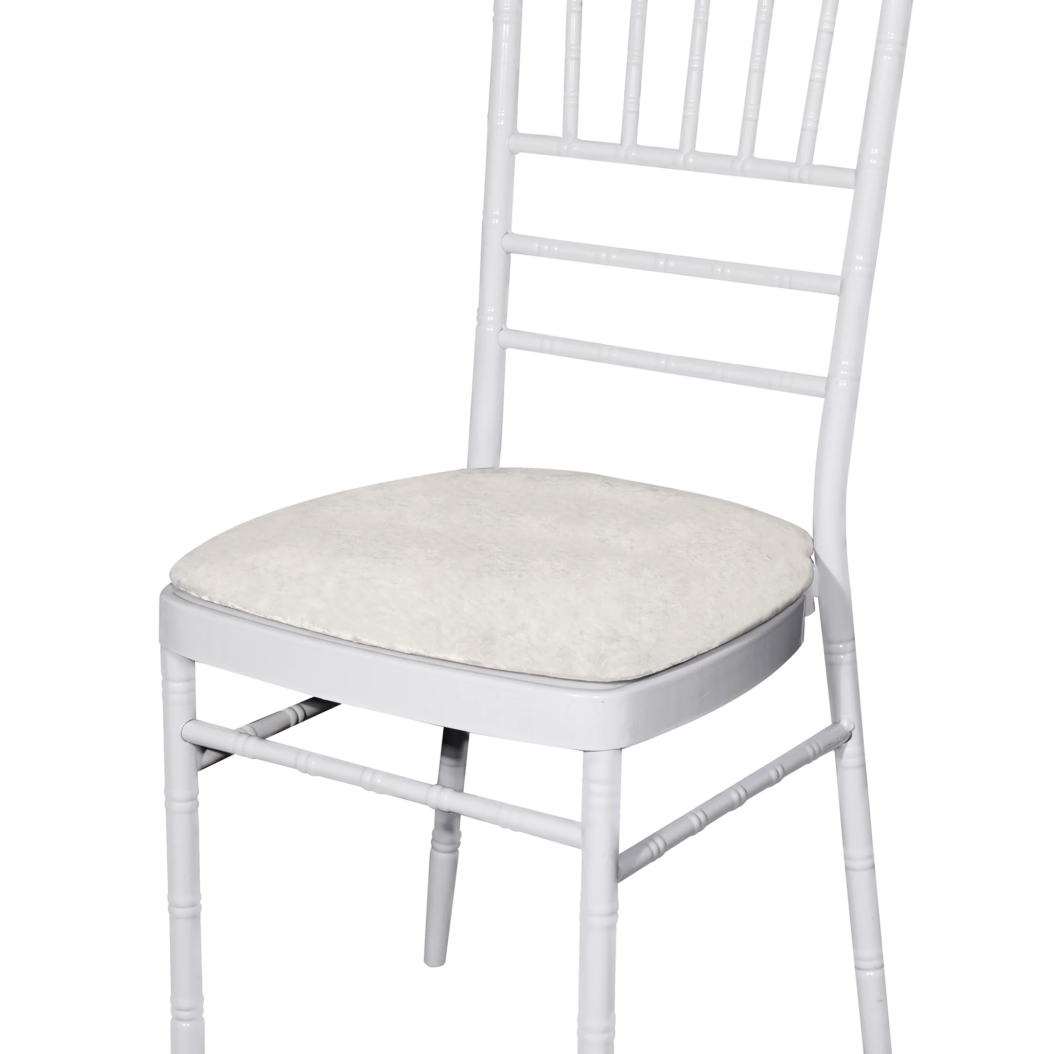 5 pcs/pk Velvet Spandex Chiavari Seat Pad Cover - Ivory - Image 8