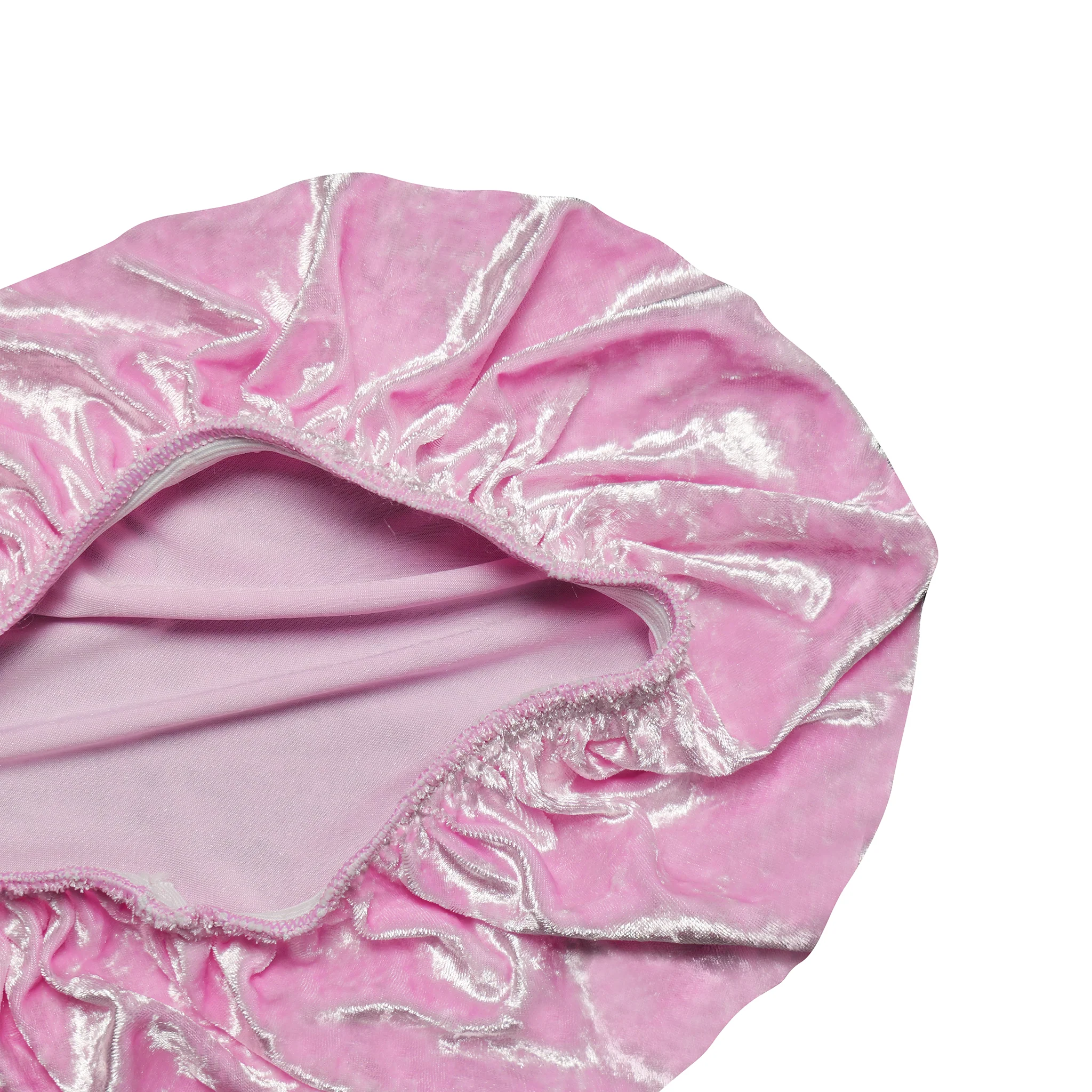 5 pcs/pk Velvet Spandex Chiavari Seat Pad Cover - Pink - Image 4