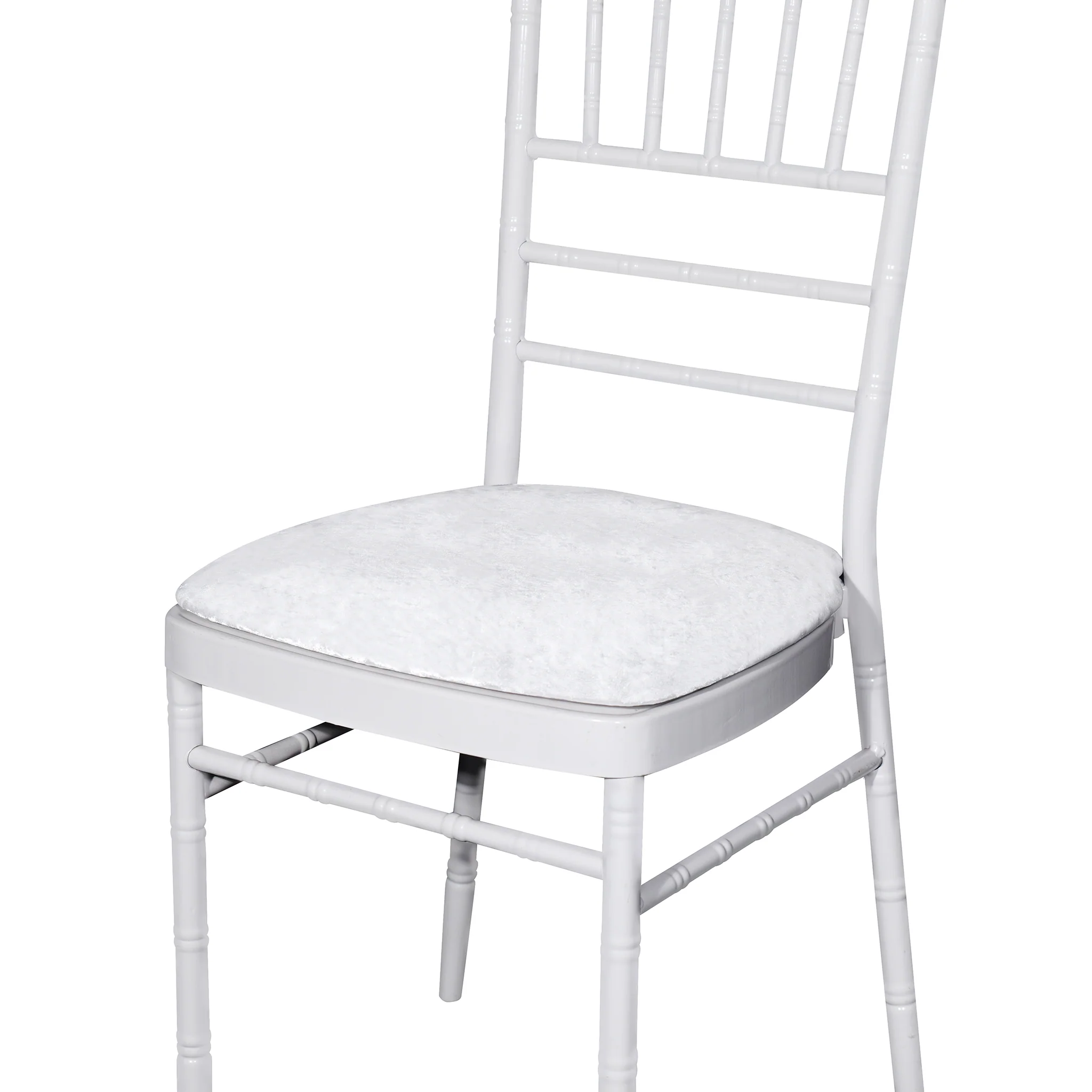 5 pcs/pk Velvet Spandex Chiavari Seat Pad Cover - White - Image 6