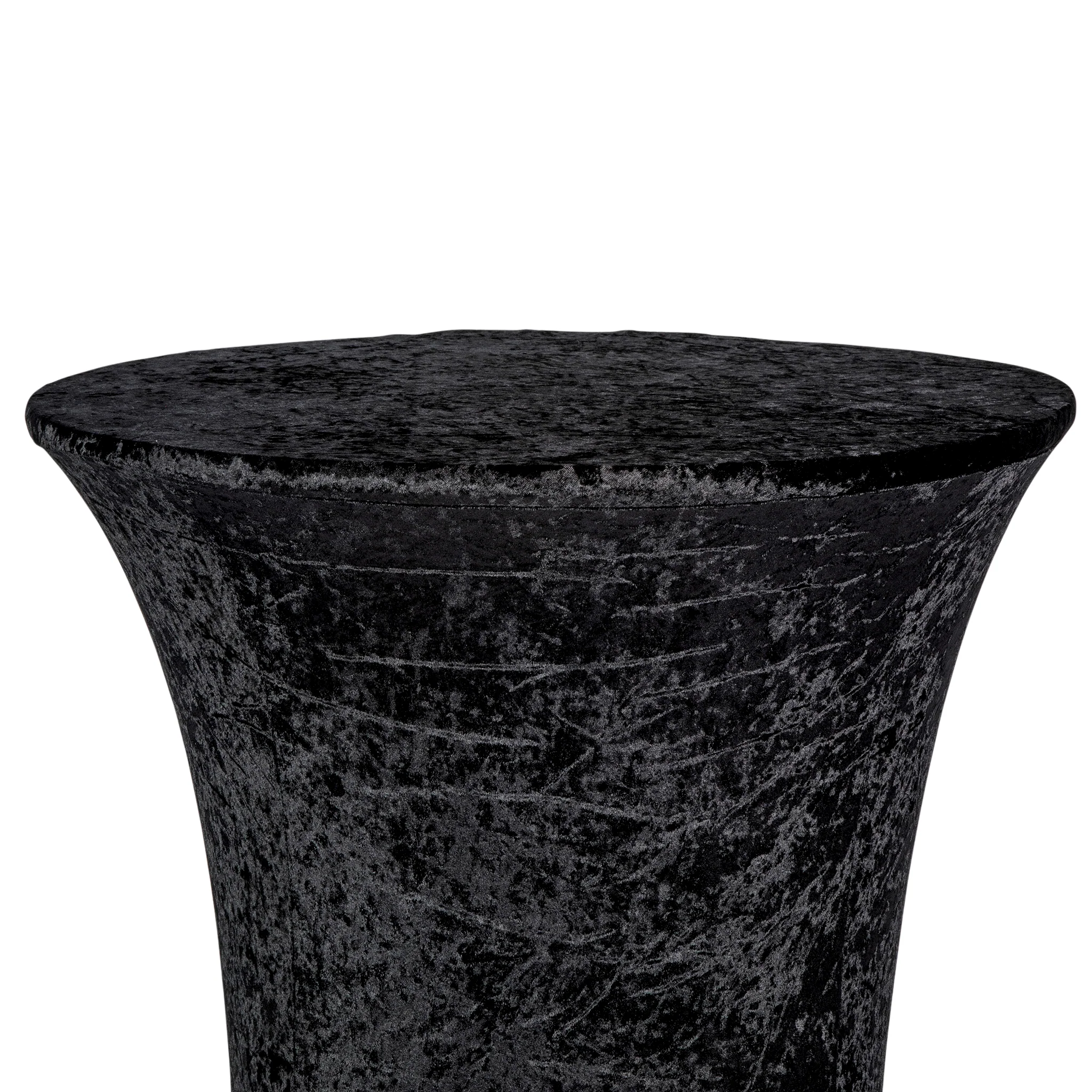 Velvet Spandex Cocktail Table Cover 32" Round - Black - Image 5