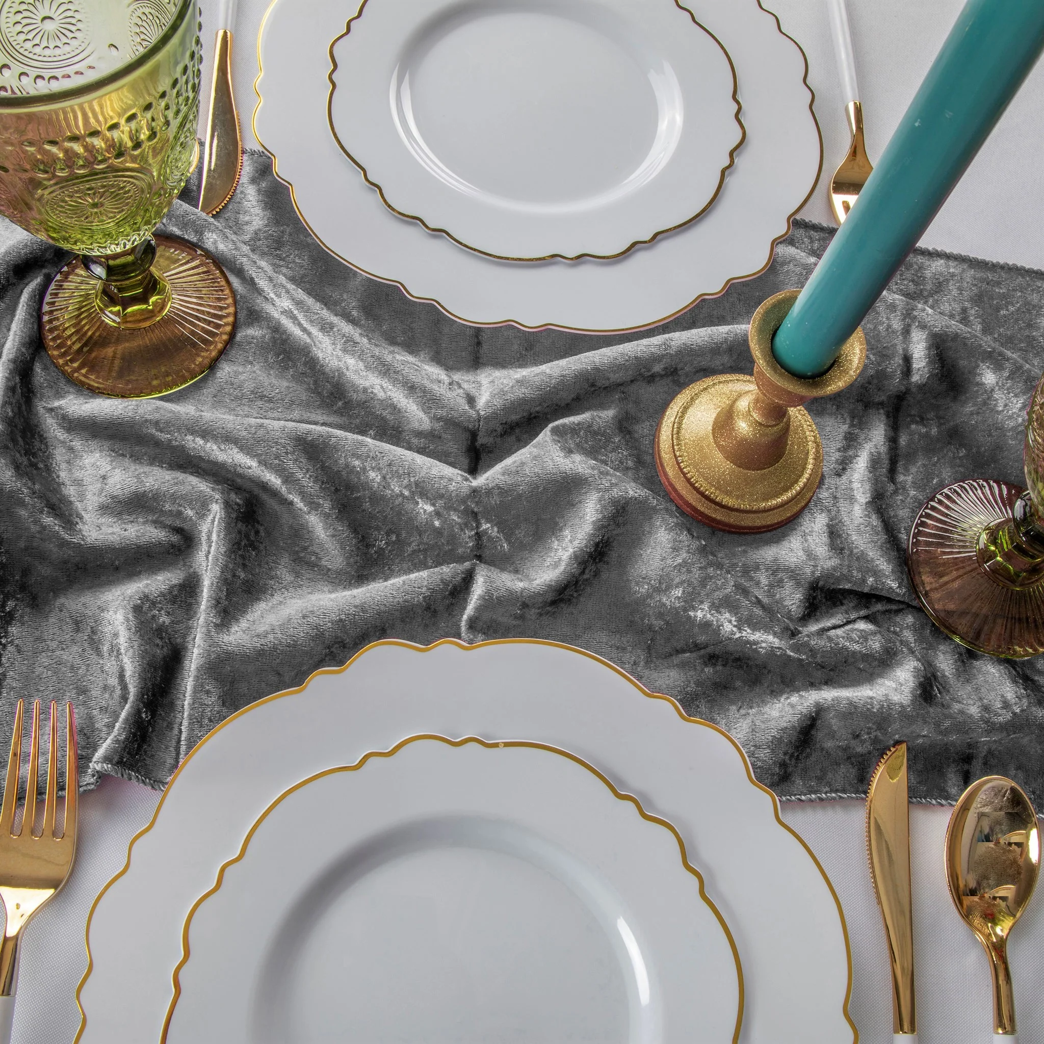 Velvet Table Runner - Charcoal - Image 2