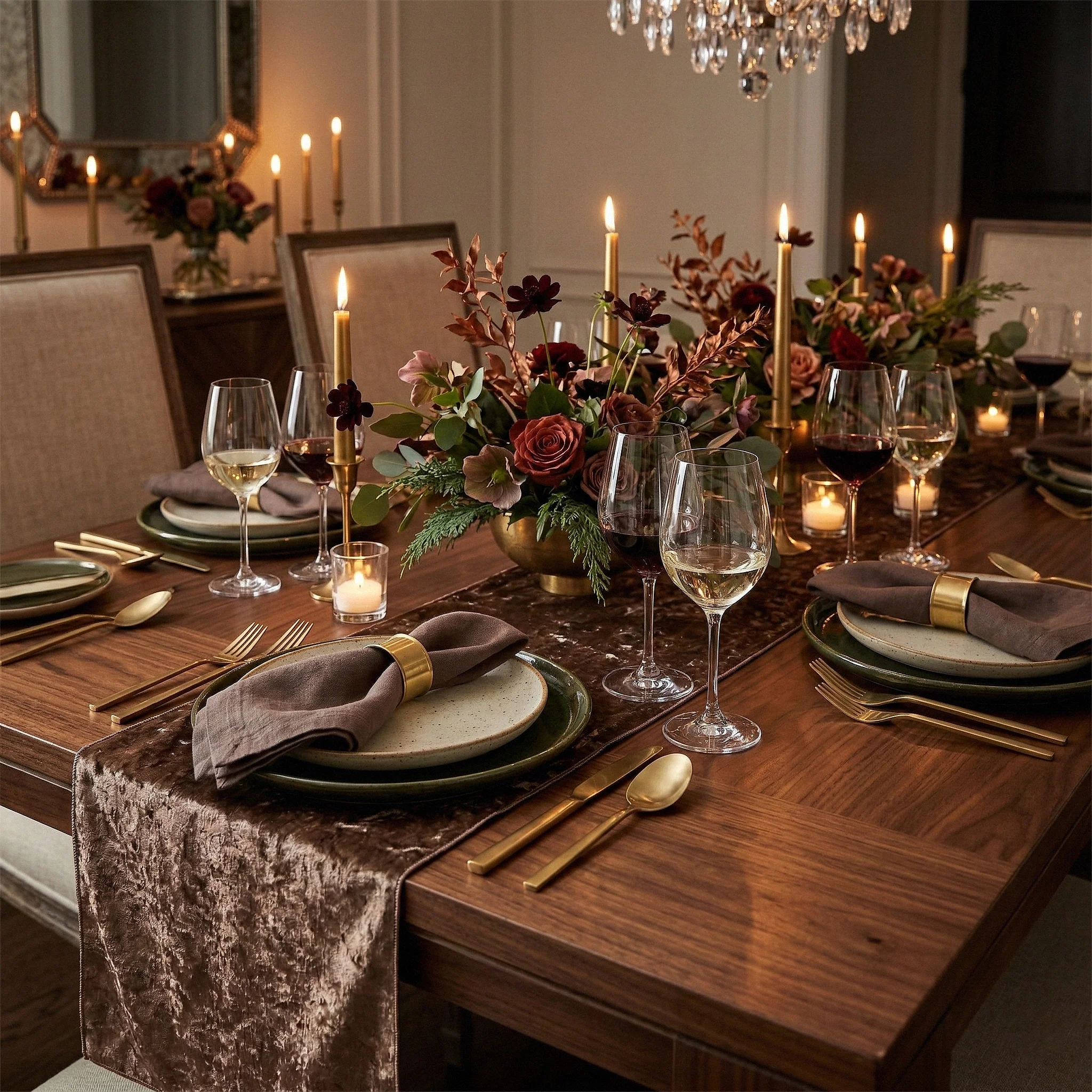 Velvet Table Runner - Chocolate - Image 4