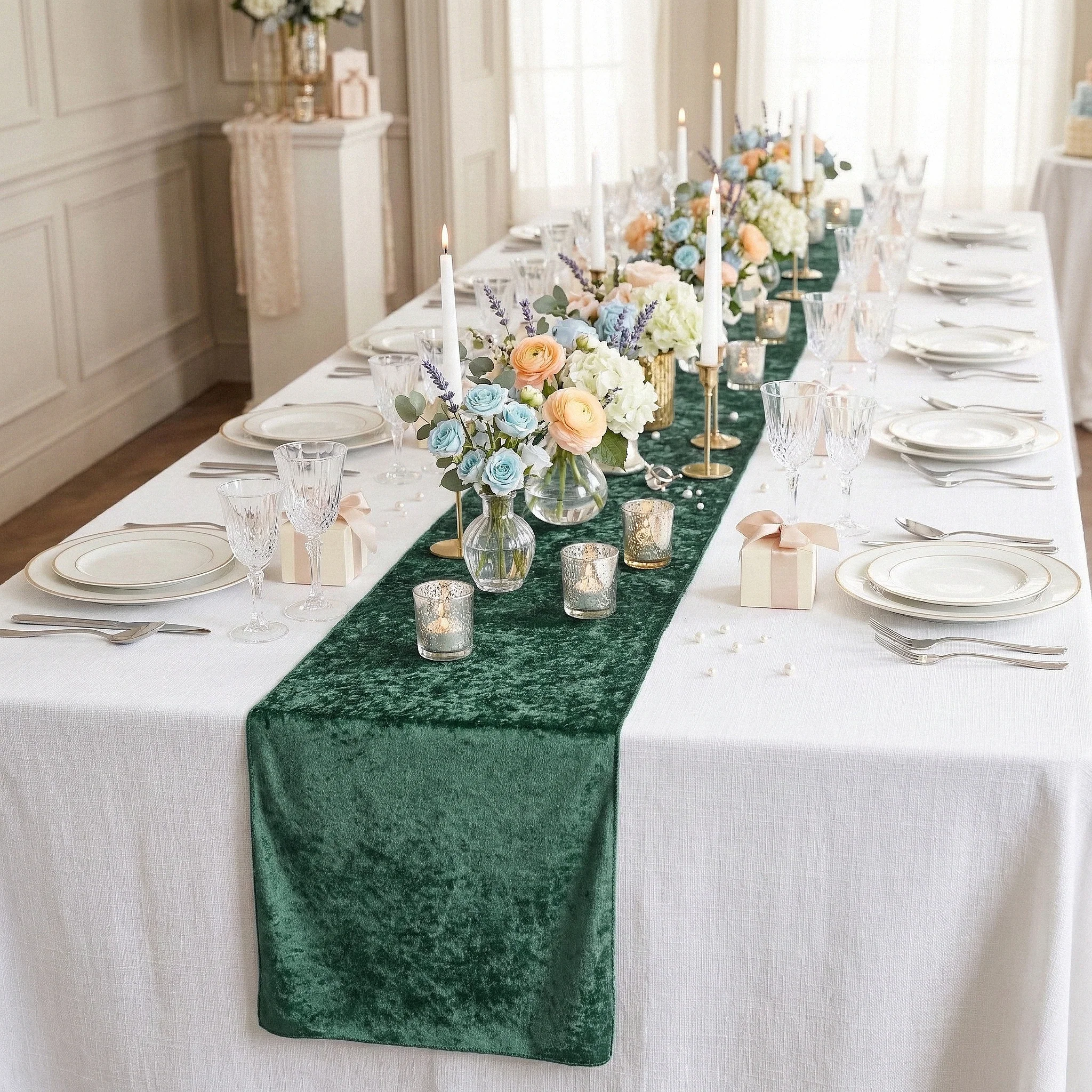 Velvet Table Runner - Eucalyptus - Image 6