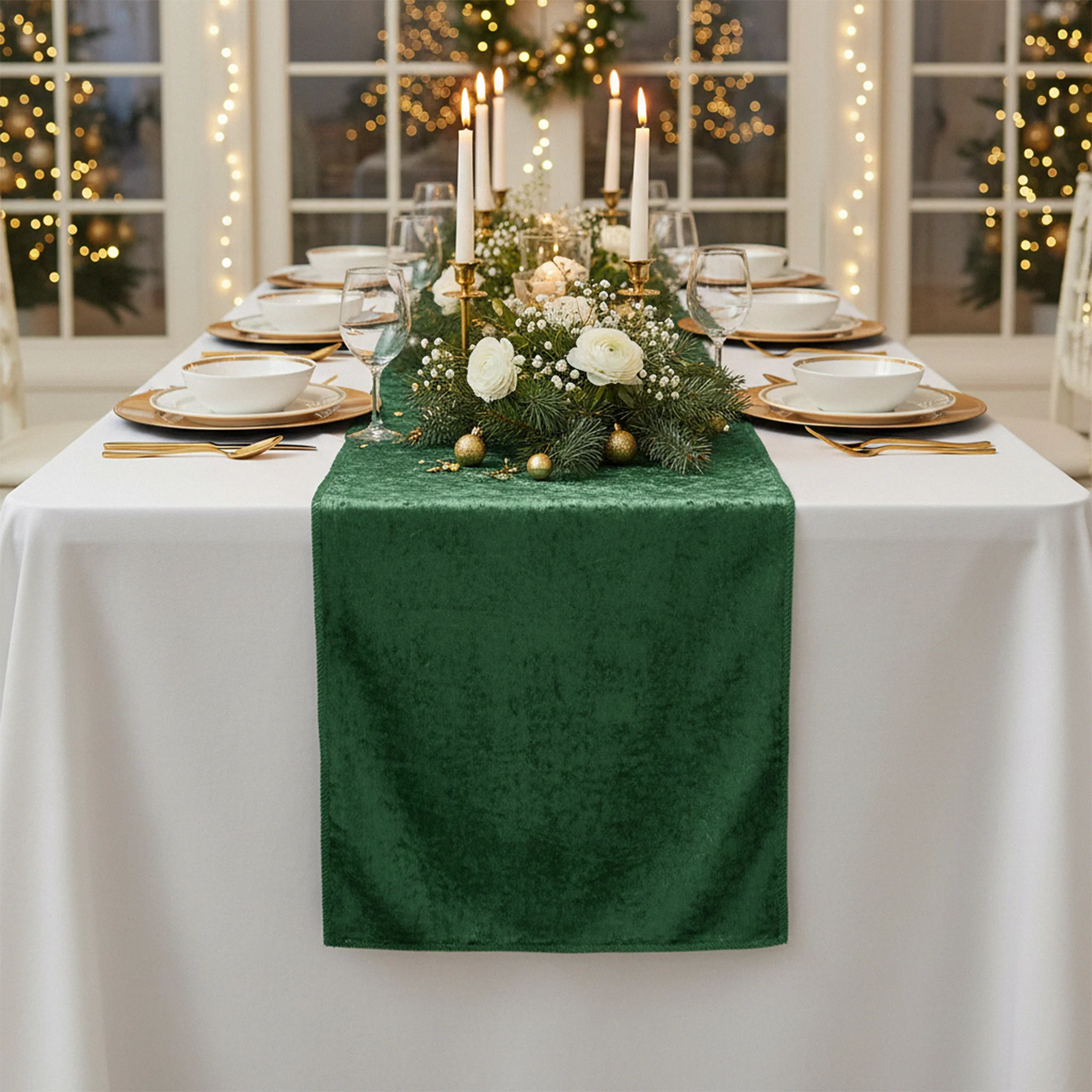 Velvet Table Runner - Forest Green - Image 5