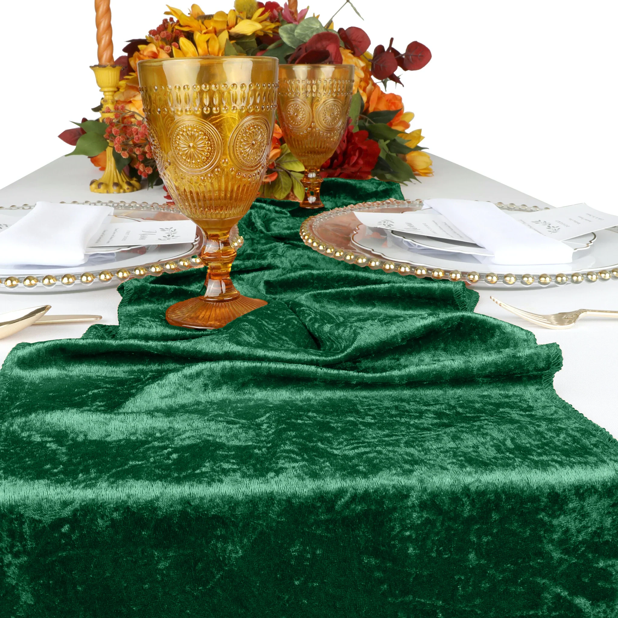 Velvet Table Runner - Forest Green - Image 7
