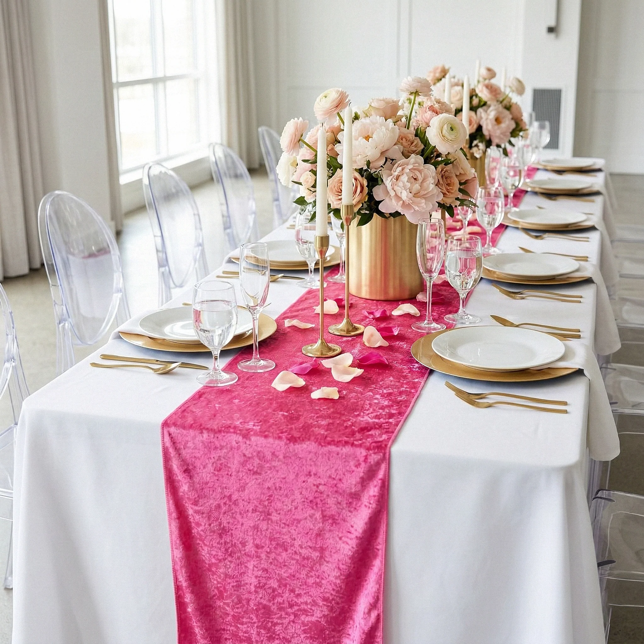Velvet Table Runner - Fuchsia - Image 4