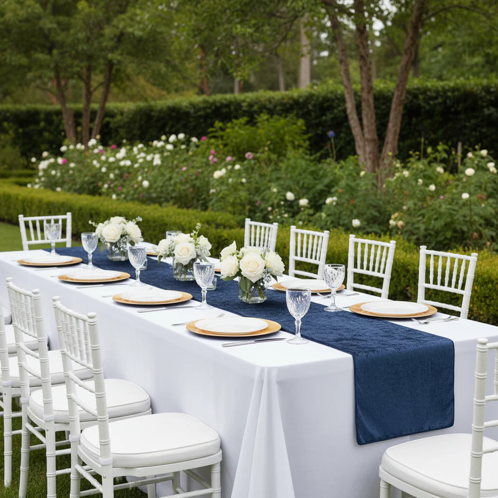 Velvet Table Runner - Navy Blue - Image 4