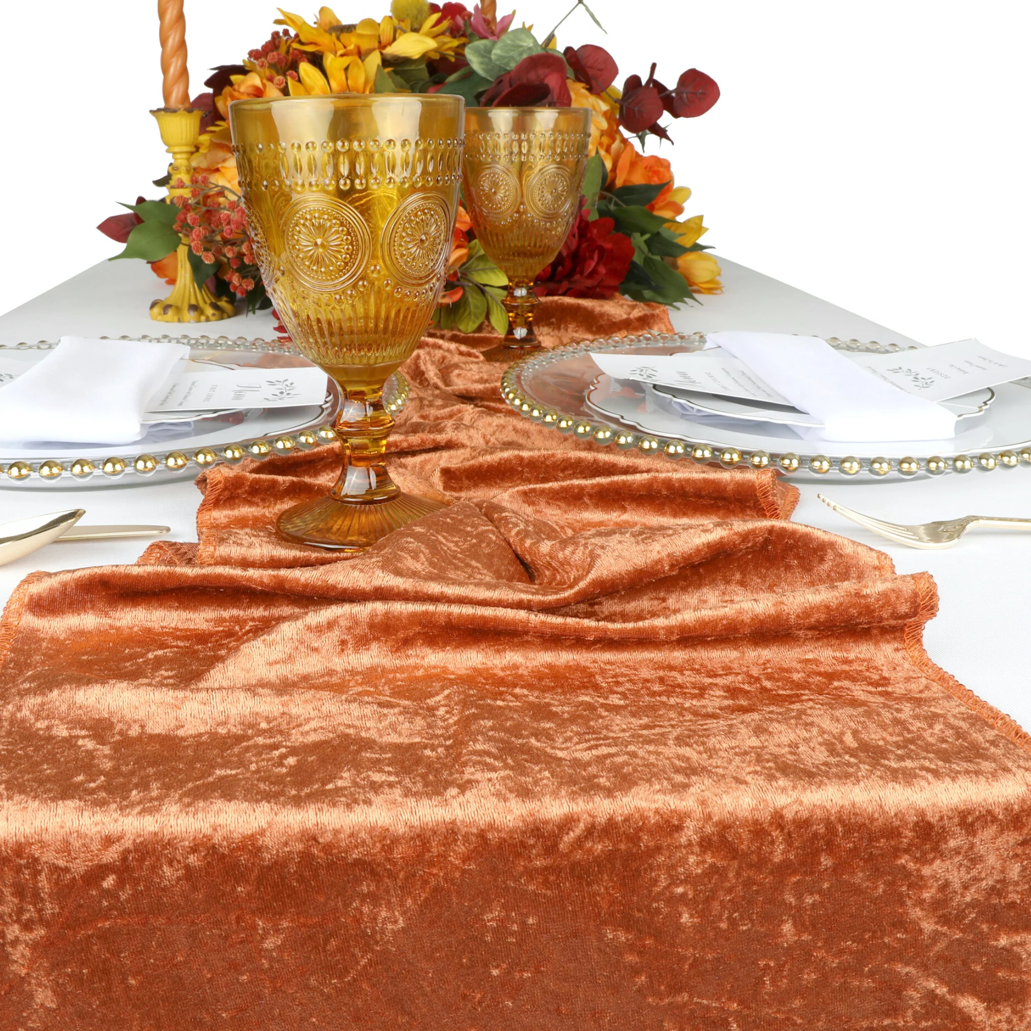 Velvet Table Runner - Terracotta - Image 4