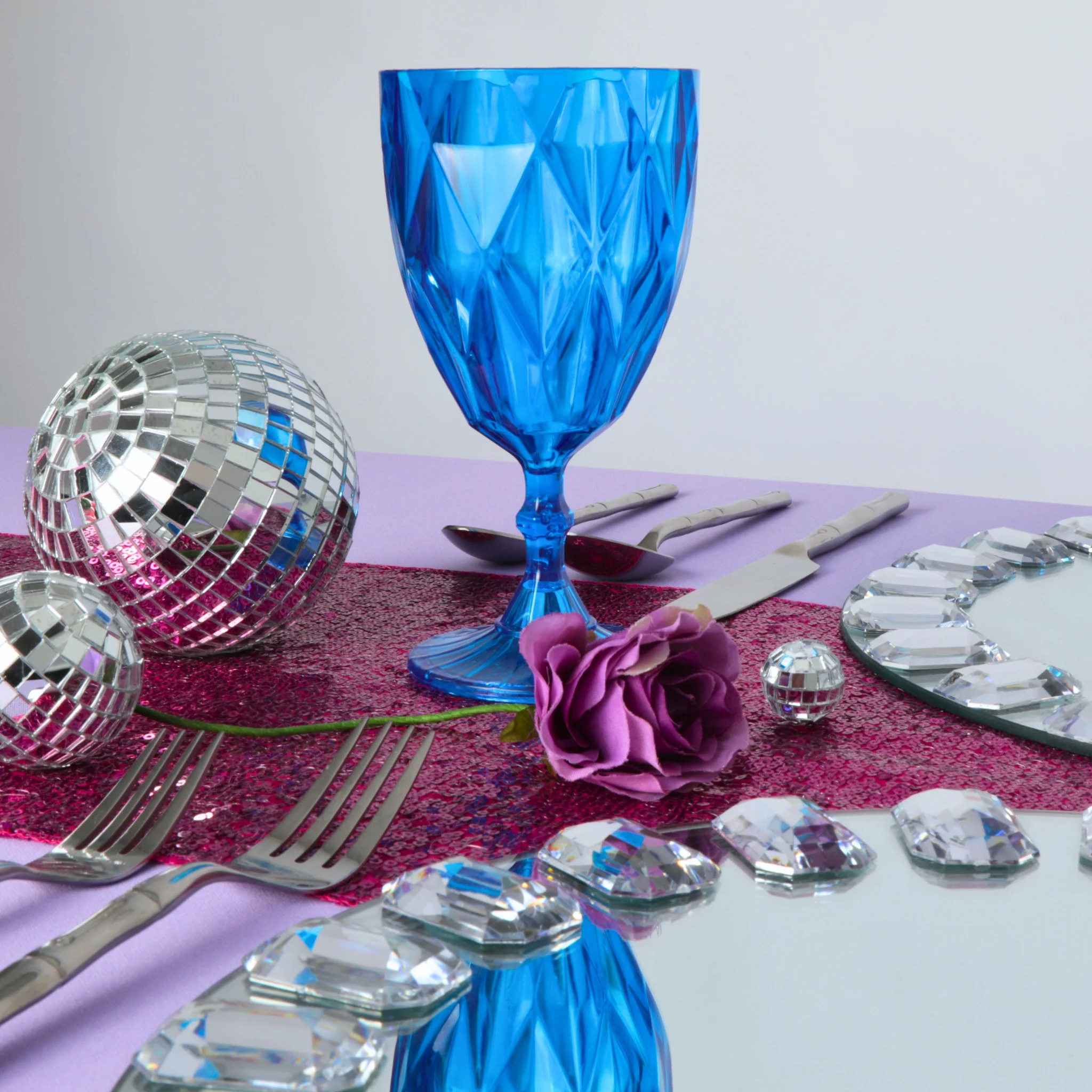 Blue Vintage Acrylic Goblets (6 pcs/pk) - Image 3