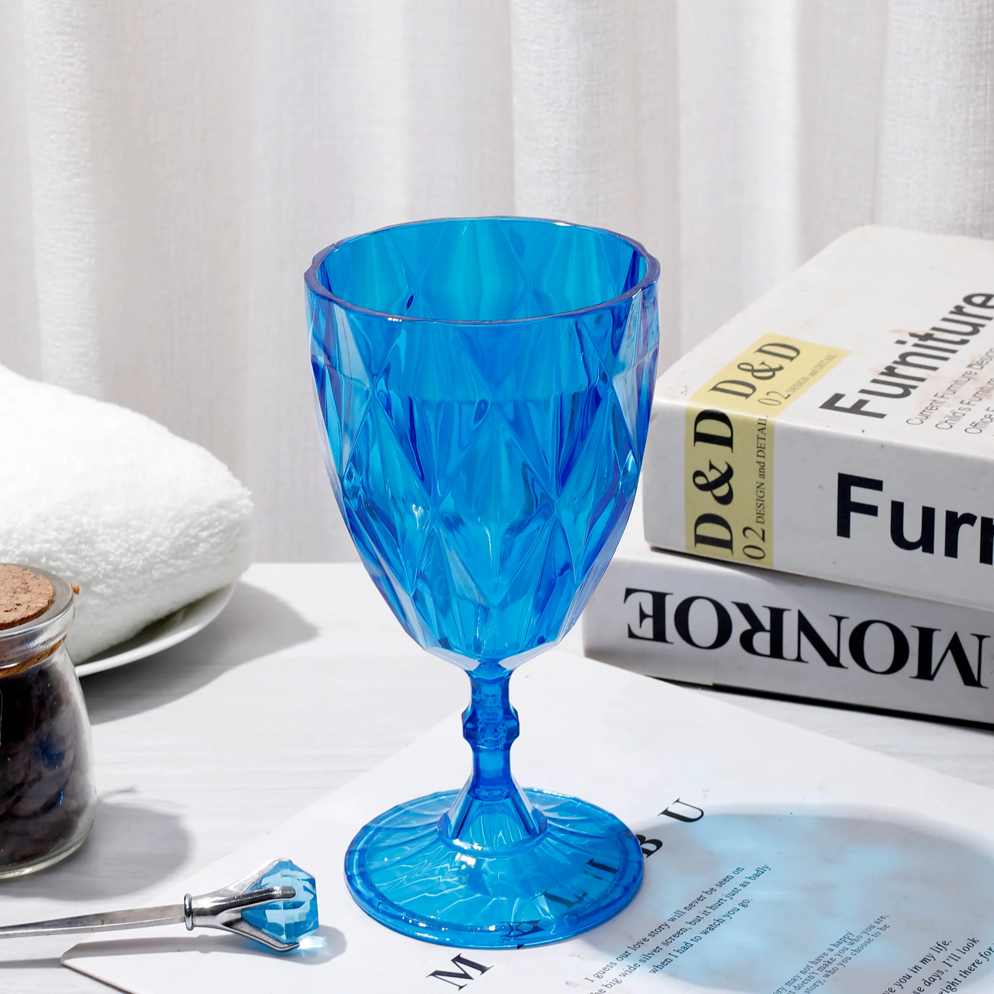 Blue Vintage Acrylic Goblets (6 pcs/pk) - Image 4