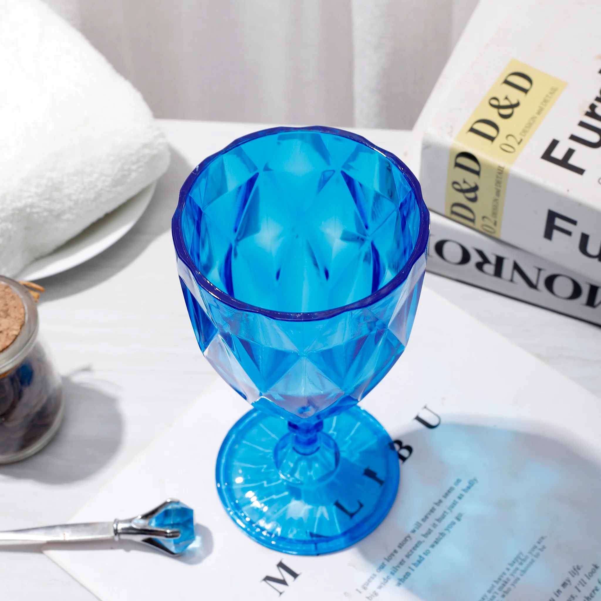 Blue Vintage Acrylic Goblets (6 pcs/pk) - Image 5