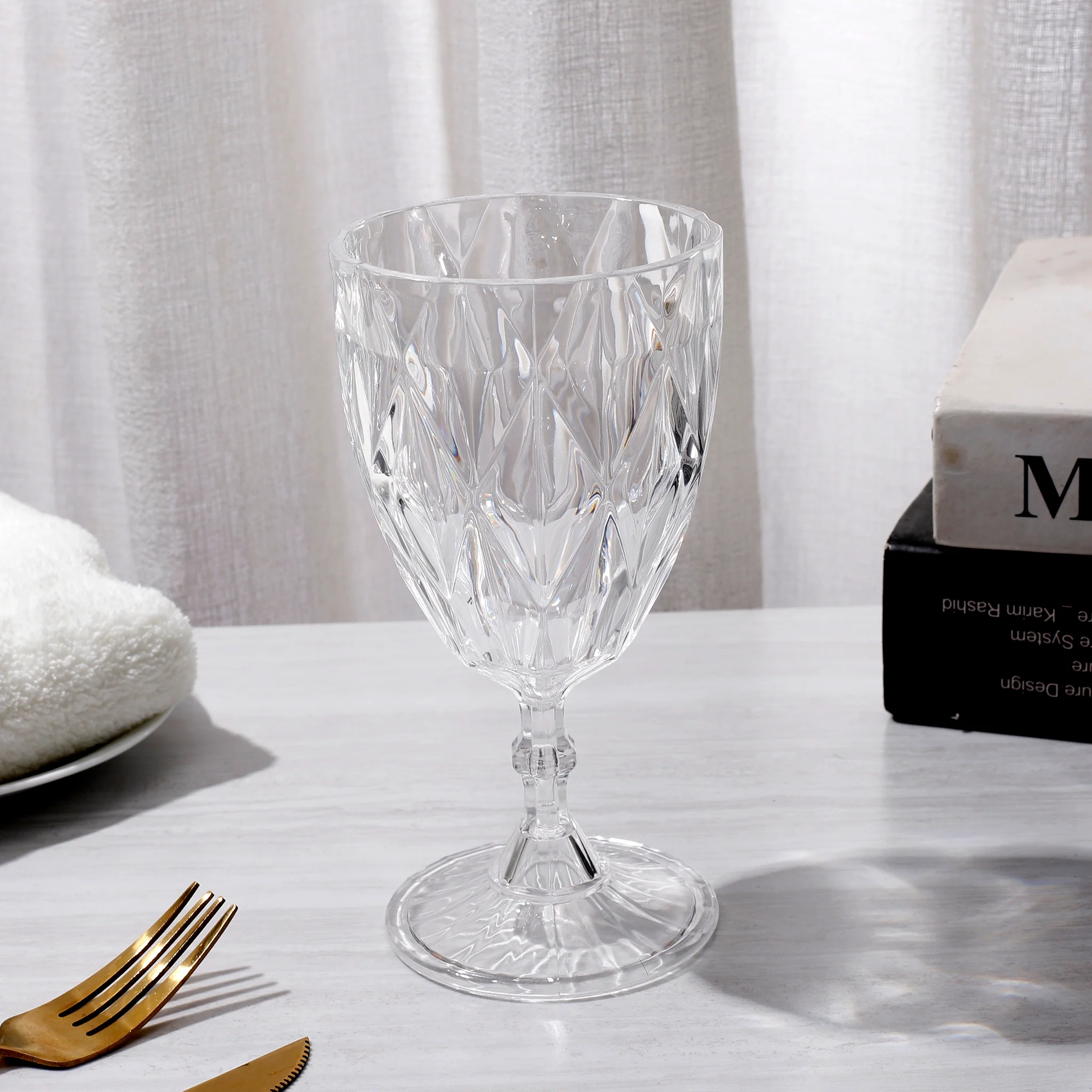 Clear Vintage Acrylic Goblets (6 pcs/pk) - Image 5