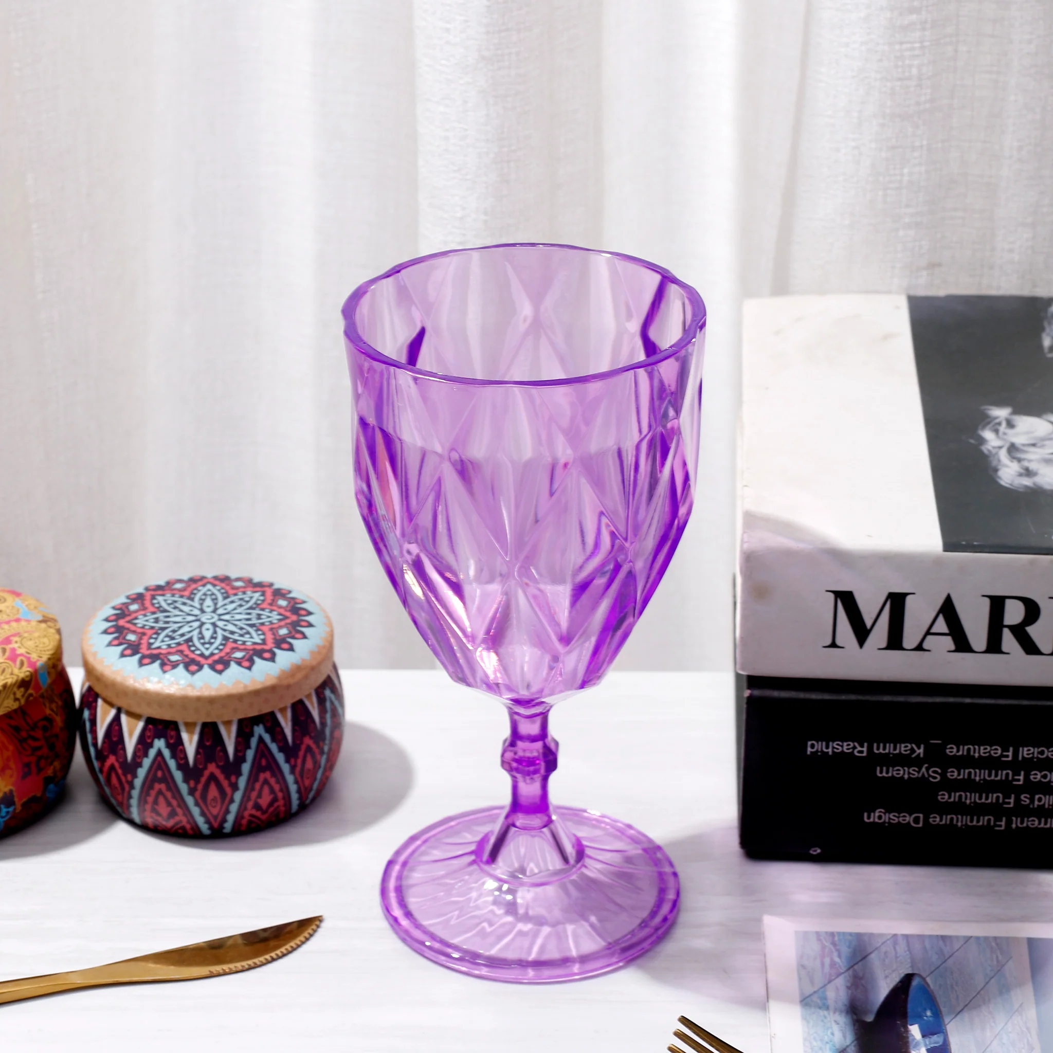Lavender Vintage Acrylic Goblets (6 pcs/pk) - Image 7