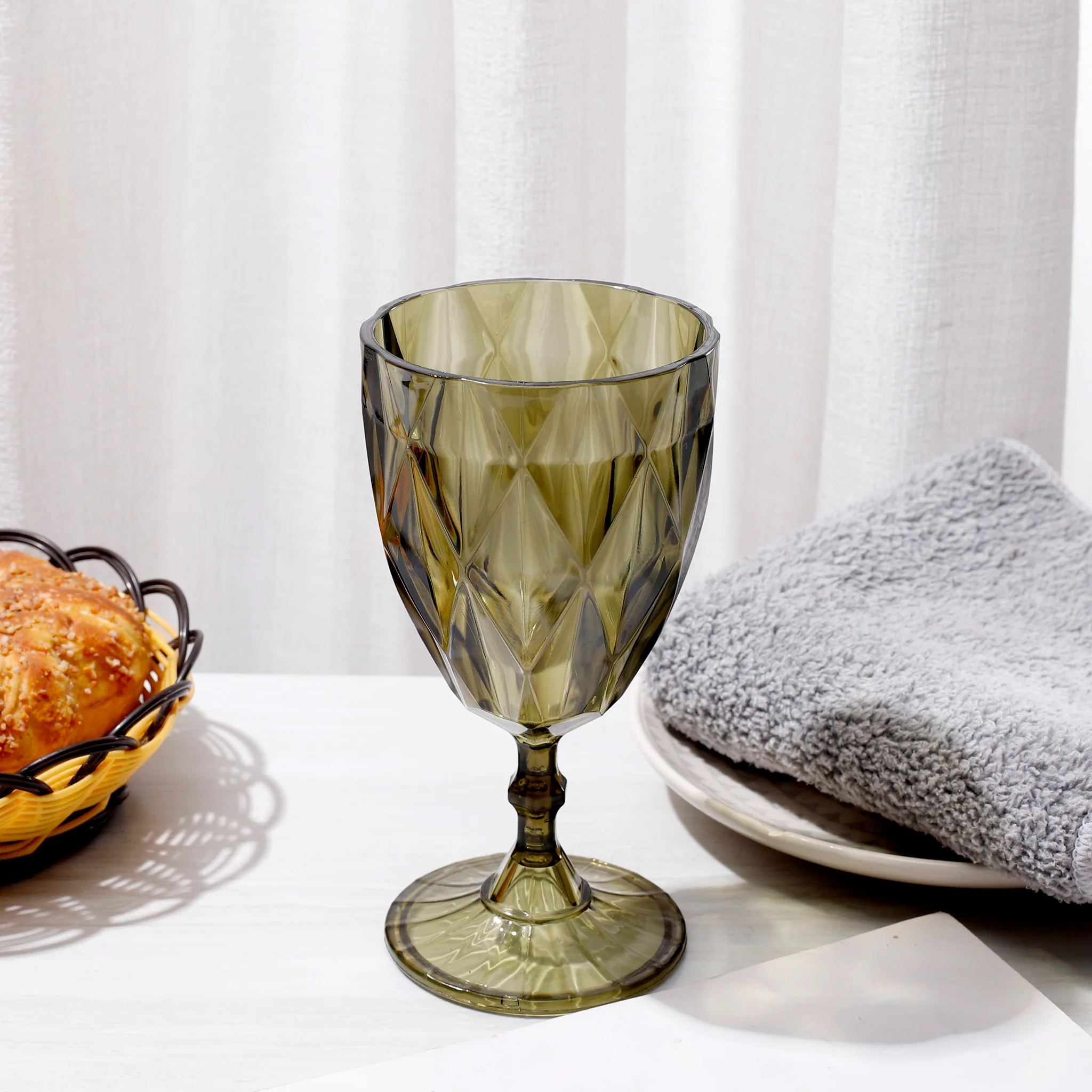 Olive Green Vintage Acrylic Goblets (6 pcs/pk) - Image 4