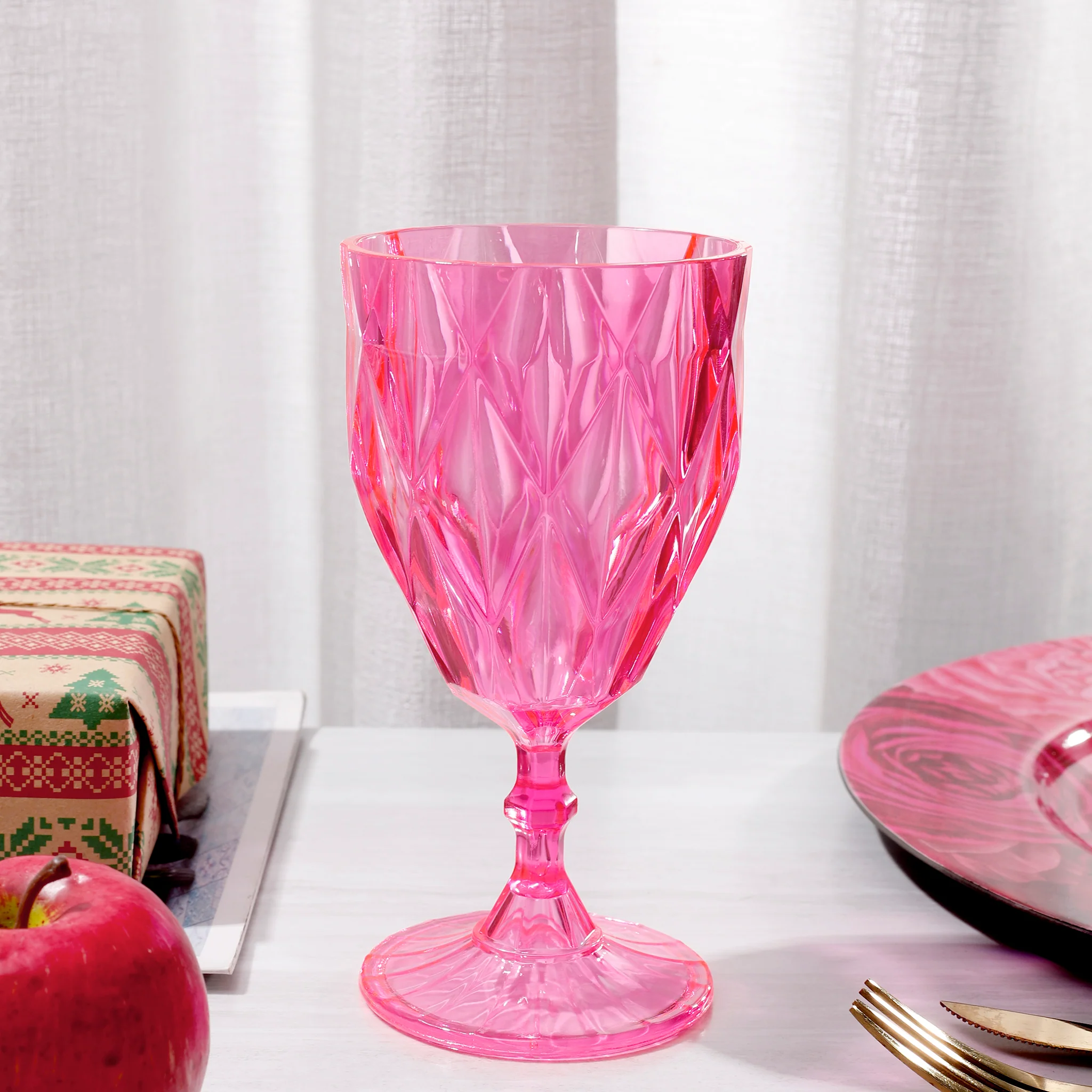 Pink Vintage Acrylic Goblets (6 pcs/pk) - Image 5