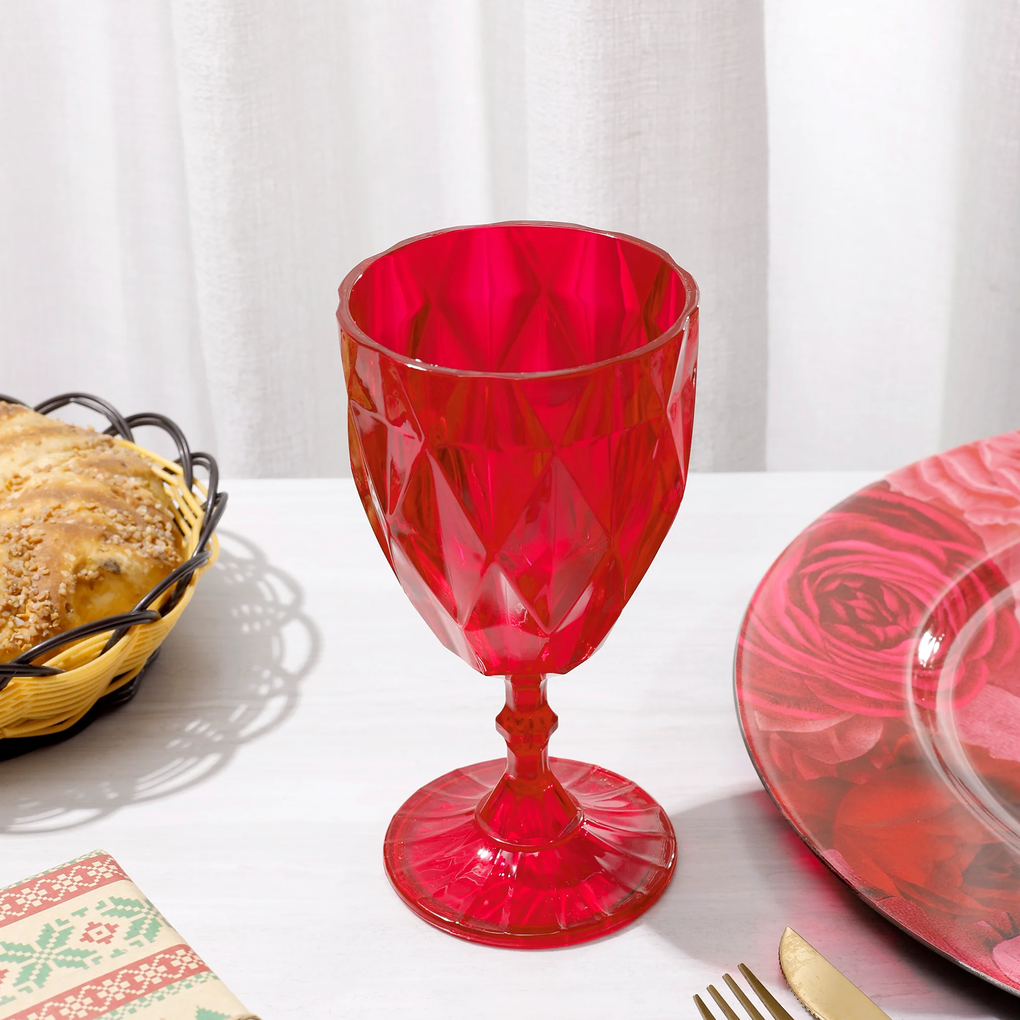 Red Vintage Acrylic Goblets (6 pcs/pk) - Image 3