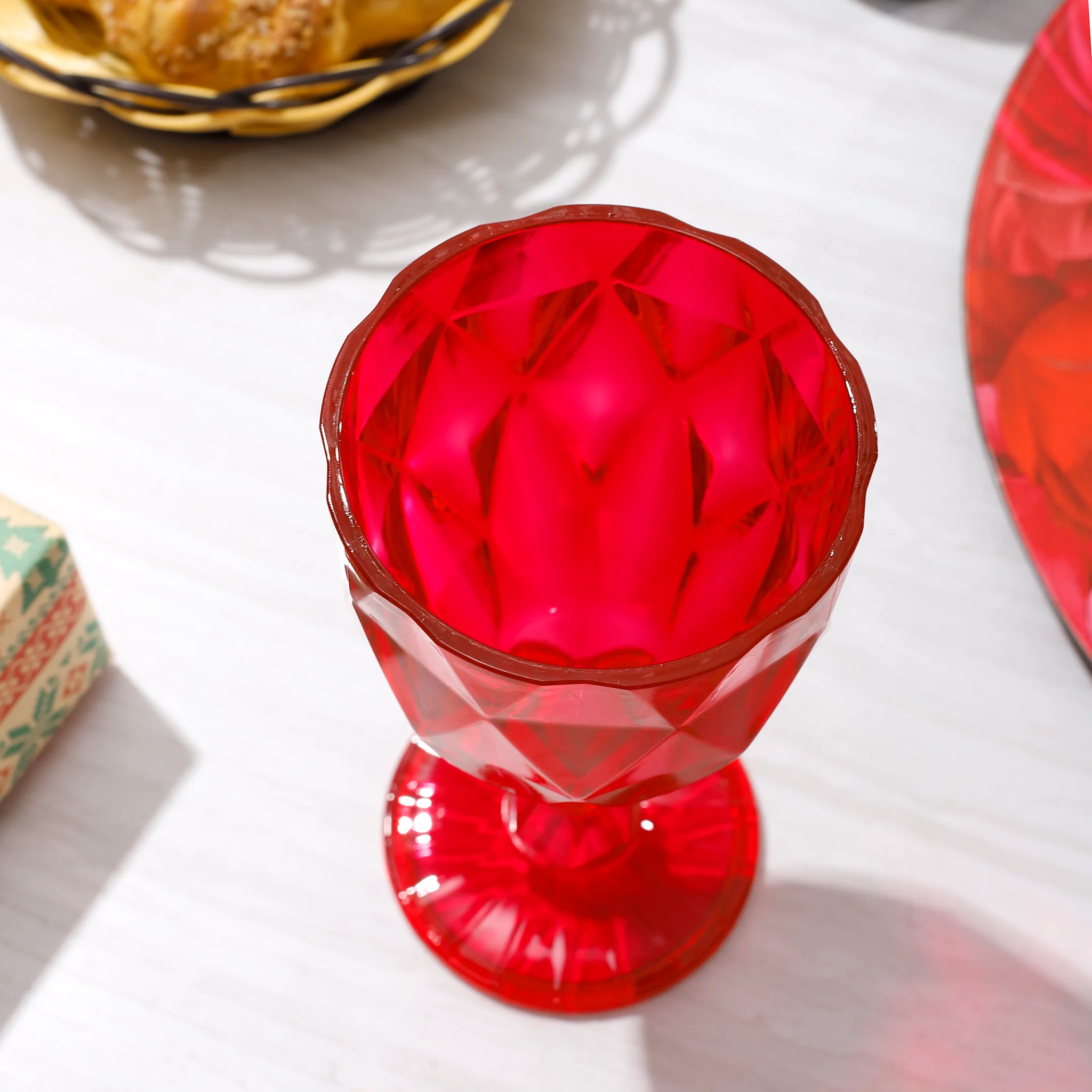 Red Vintage Acrylic Goblets (6 pcs/pk) - Image 5