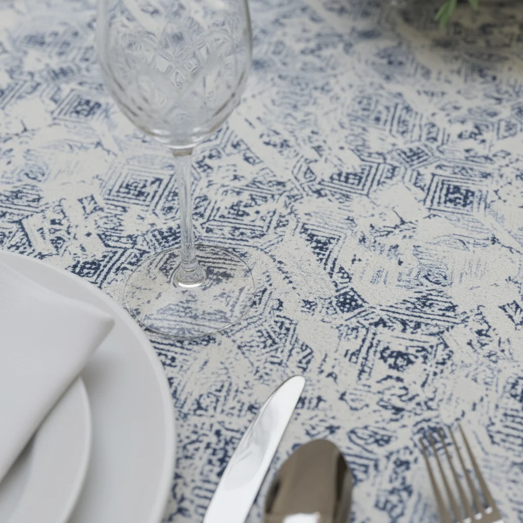 Vintage Mediterranean 120" Round Tablecloth - Image 4