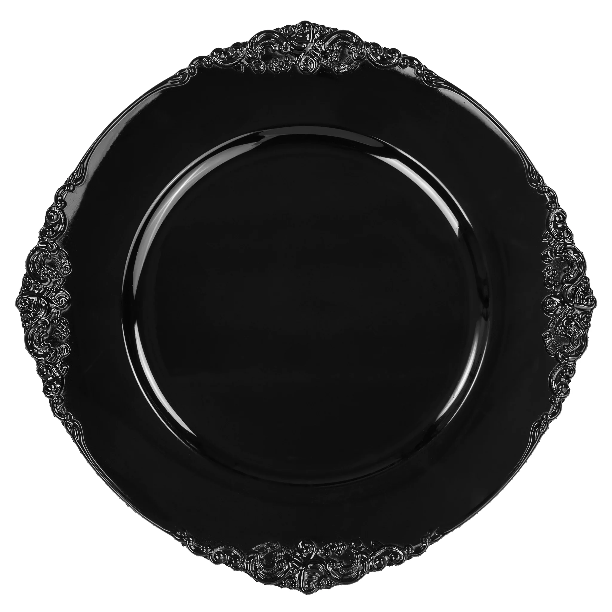 Vintage Round Charger Plate - Black - Image 6