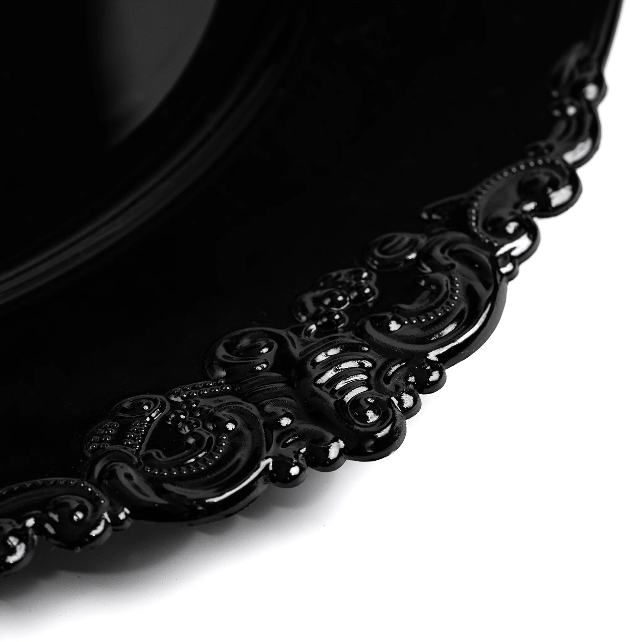Vintage Round Charger Plate - Black - Image 7
