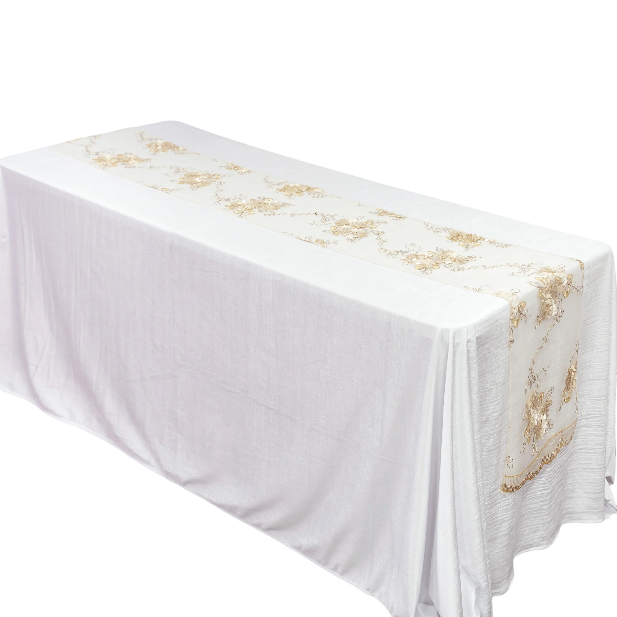 Vintage Veil Embroidery Table Runner - Champagne - Image 5