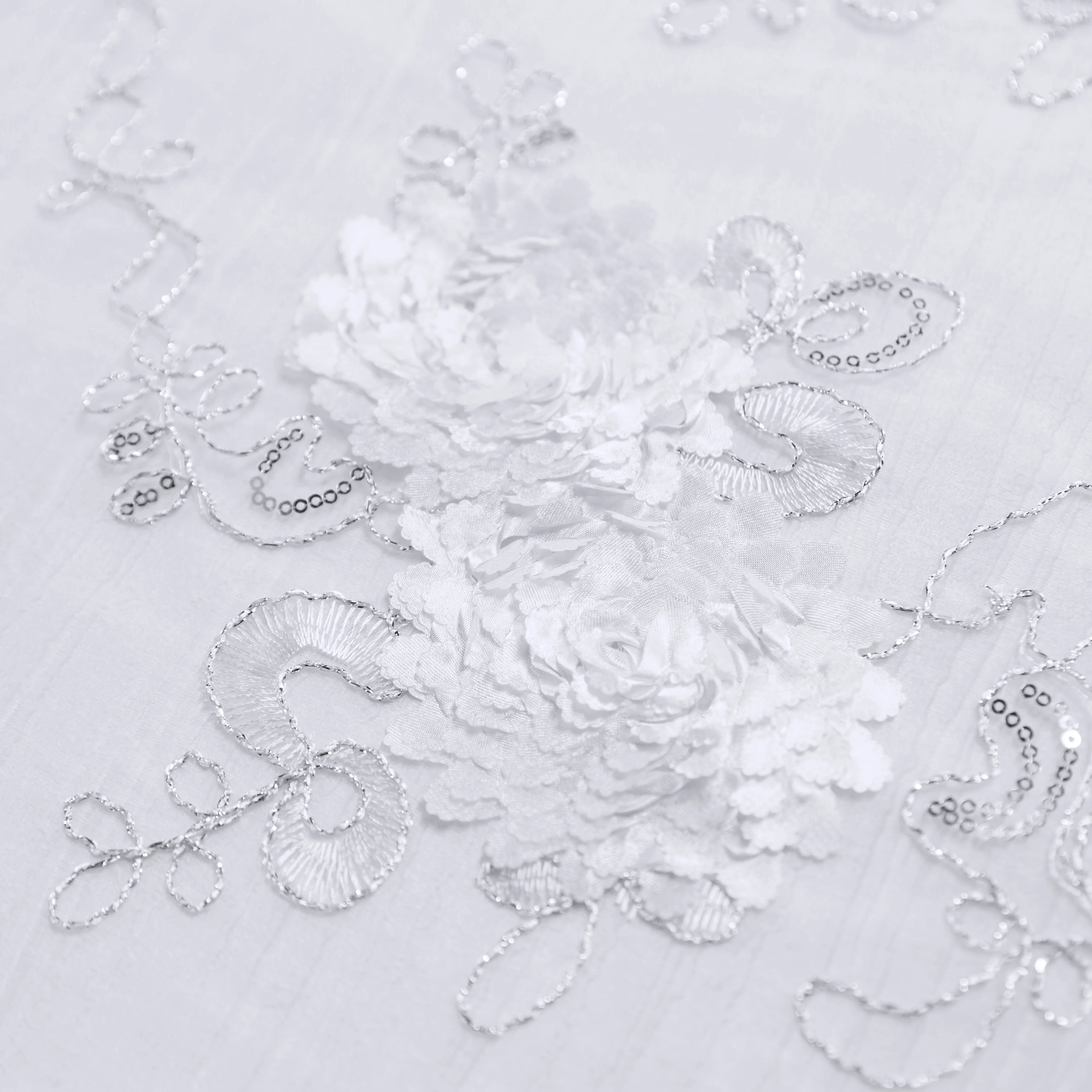 Vintage Veil Embroidery Table Runner - White - Image 8