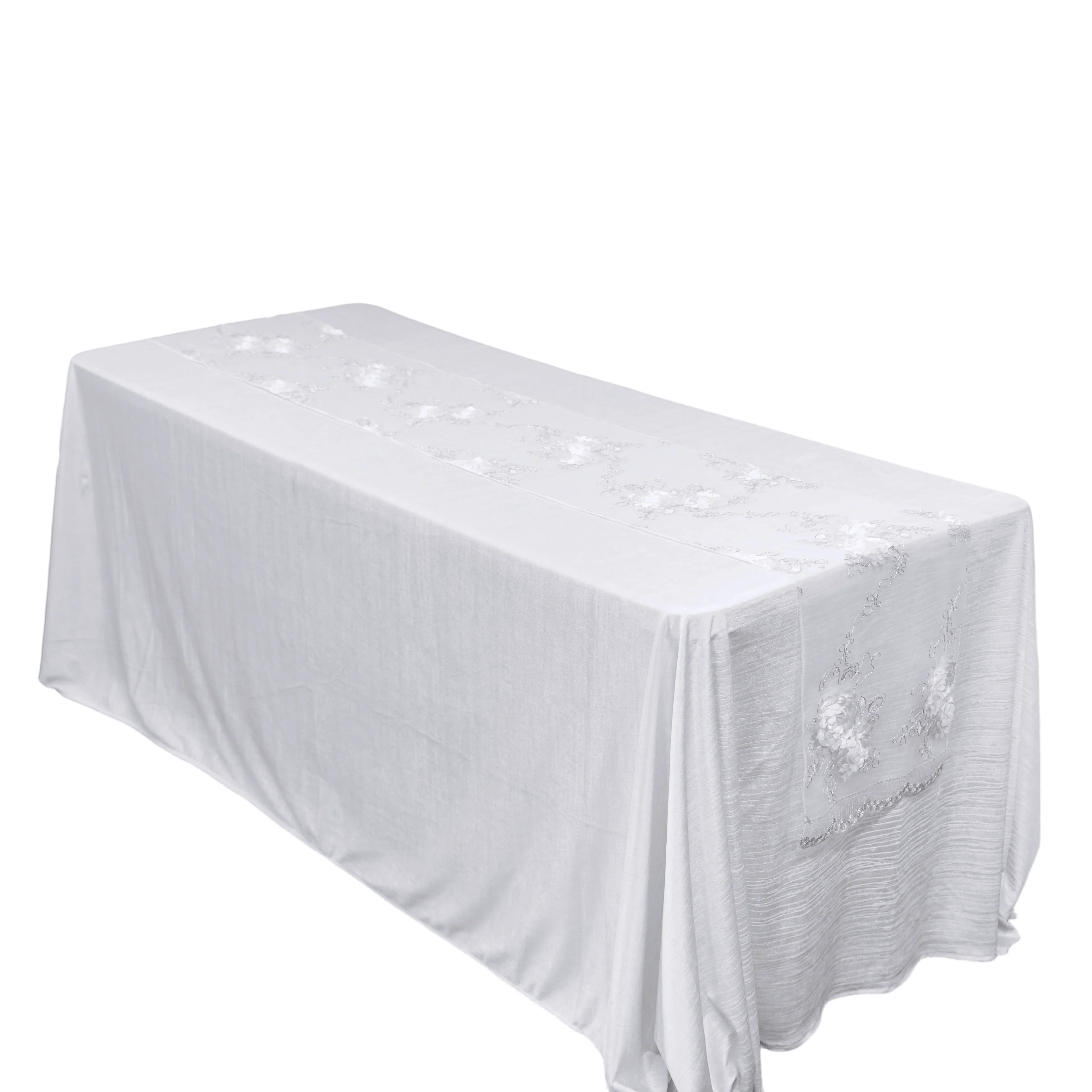 Vintage Veil Embroidery Table Runner - White - Image 9