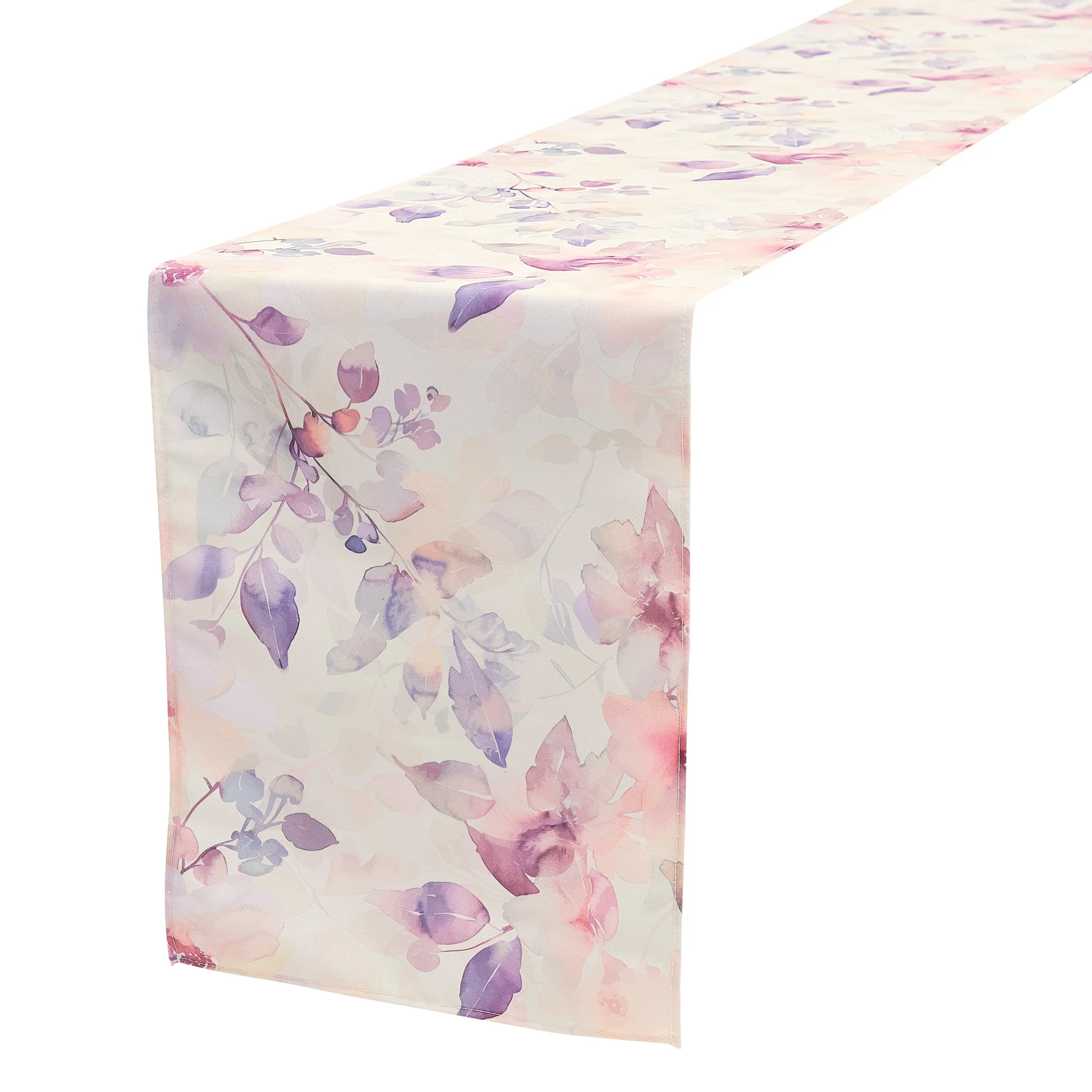 Watercolor Floral Table Runner - Pink