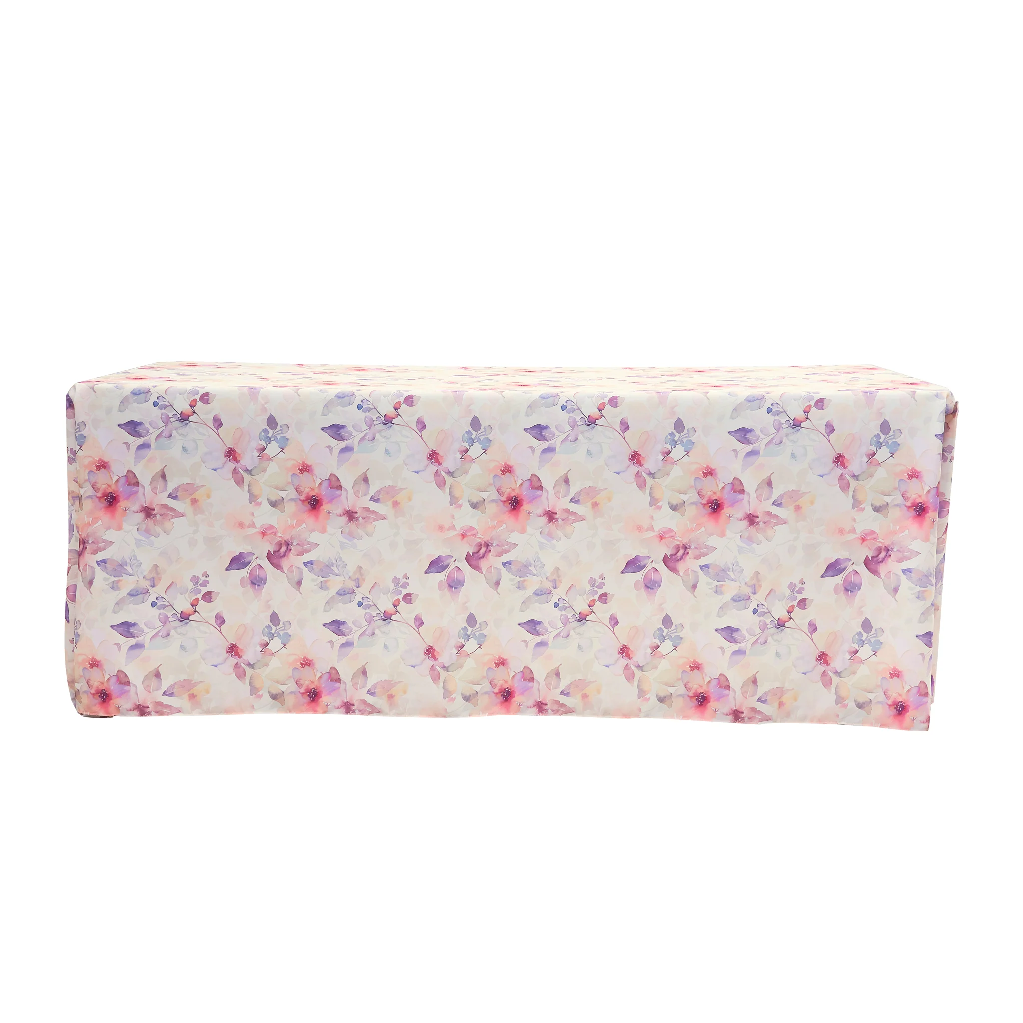 Watercolor Floral King 108"x156" Rectangular Tablecloth - Pink - Image 5