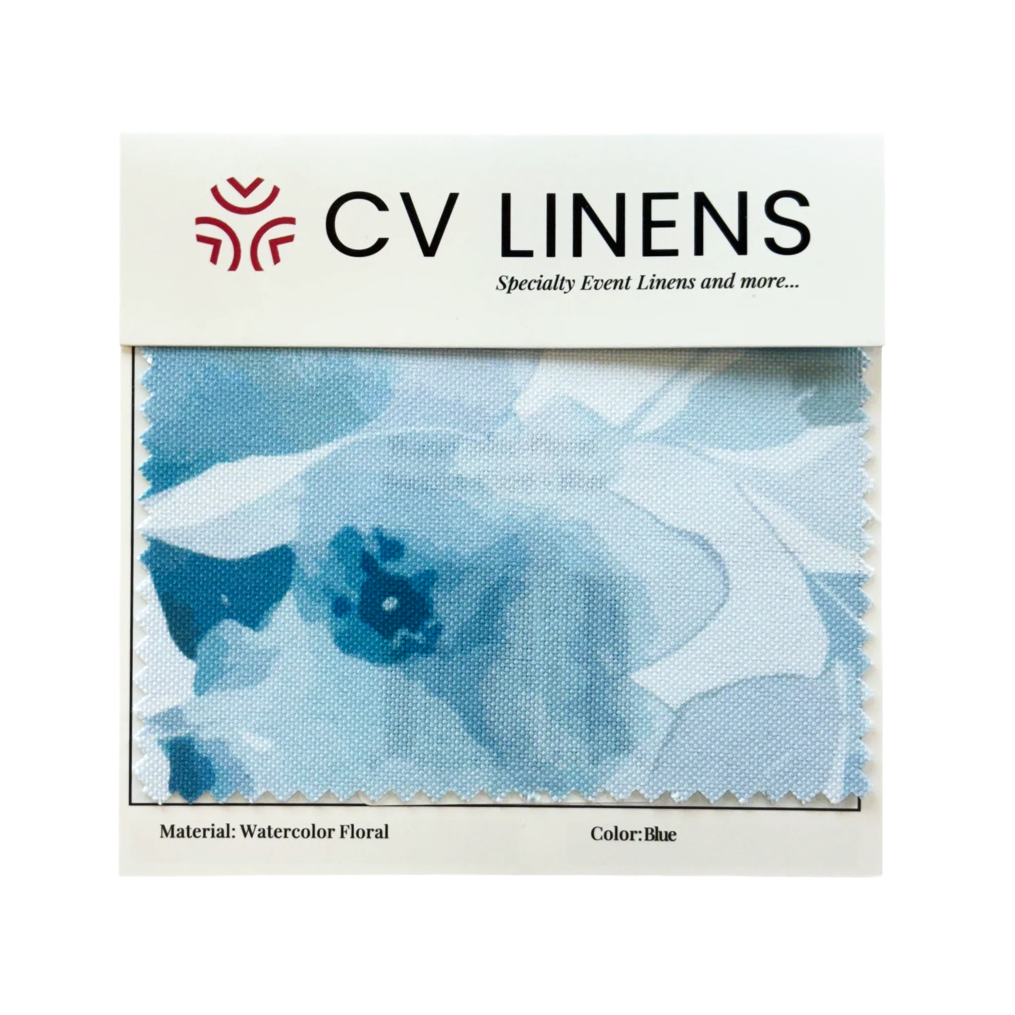Watercolor Floral Swatch Card - Blue