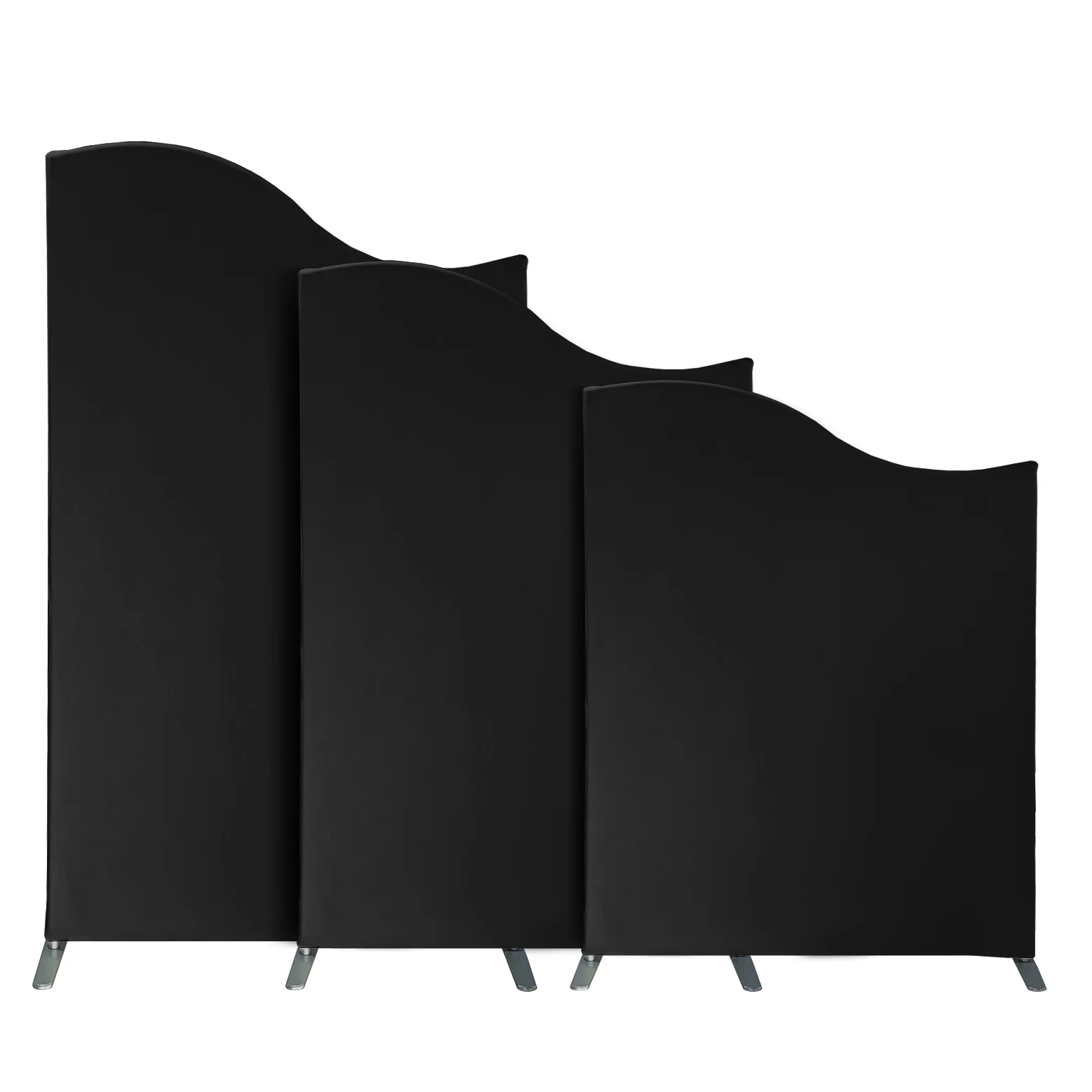 Spandex Arch Covers for Heavy Duty Wave Frame Backdrop 3pc/set - Black - Image 6