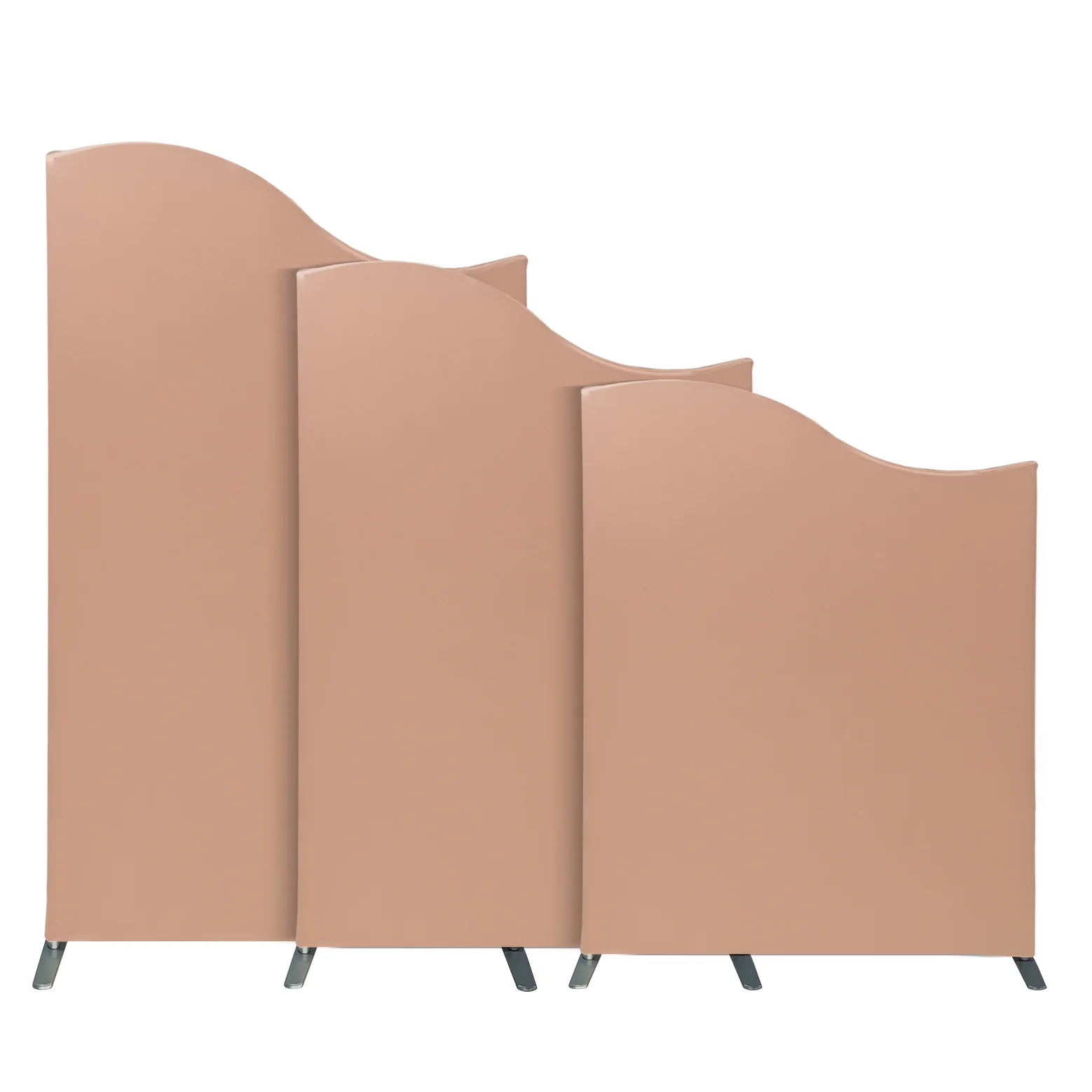 Spandex Arch Covers for Heavy Duty Wave Frame Backdrop 3pc/set - Blush/Rose Gold - Image 6