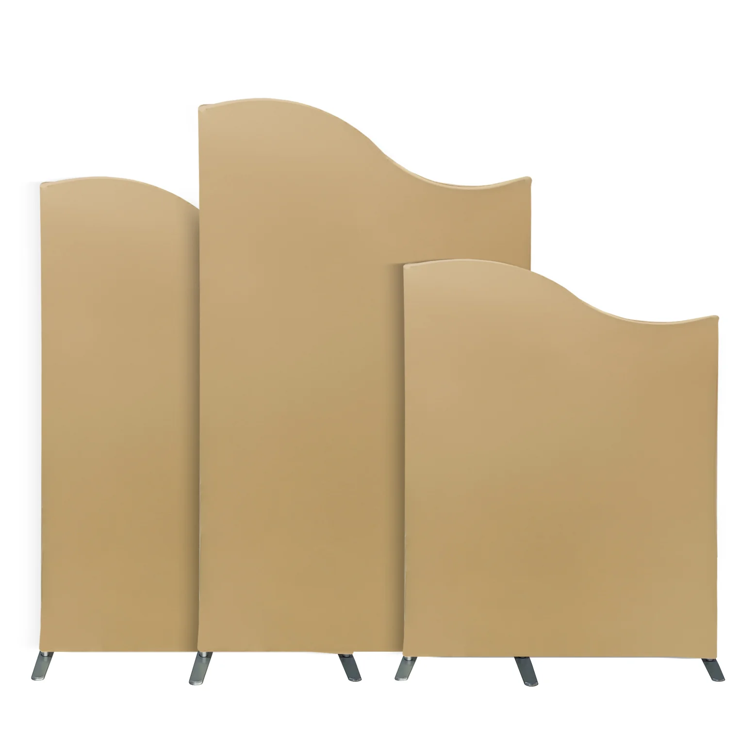 Spandex Arch Covers for Heavy Duty Wave Frame Backdrop 3pc/set - Champagne