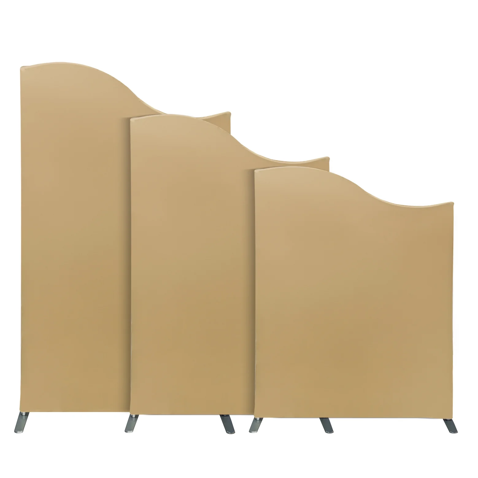 Spandex Arch Covers for Heavy Duty Wave Frame Backdrop 3pc/set - Champagne - Image 6