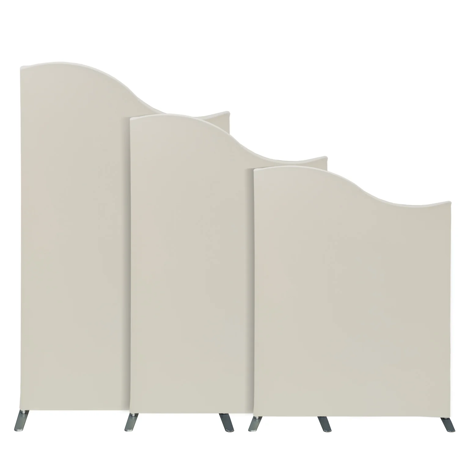 Spandex Arch Covers for Heavy Duty Wave Frame Backdrop 3pc/set - Ivory - Image 6
