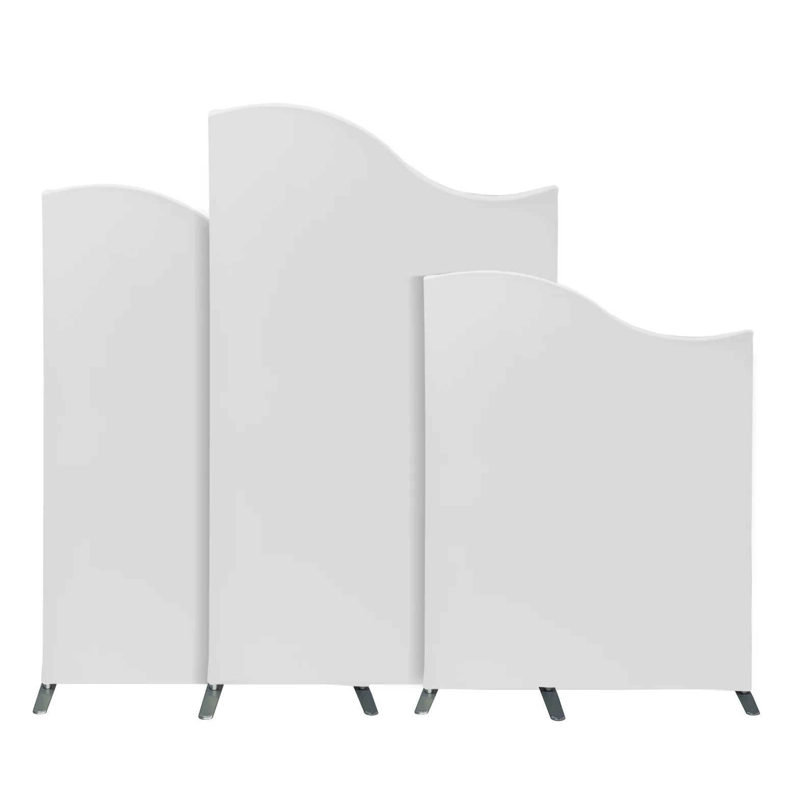 Spandex Arch Covers for Heavy Duty Wave Frame Backdrop 3pc/set - White
