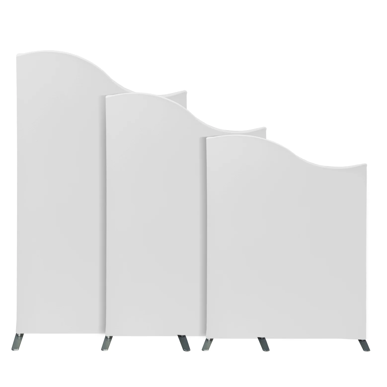 Spandex Arch Covers for Heavy Duty Wave Frame Backdrop 3pc/set - White - Image 6