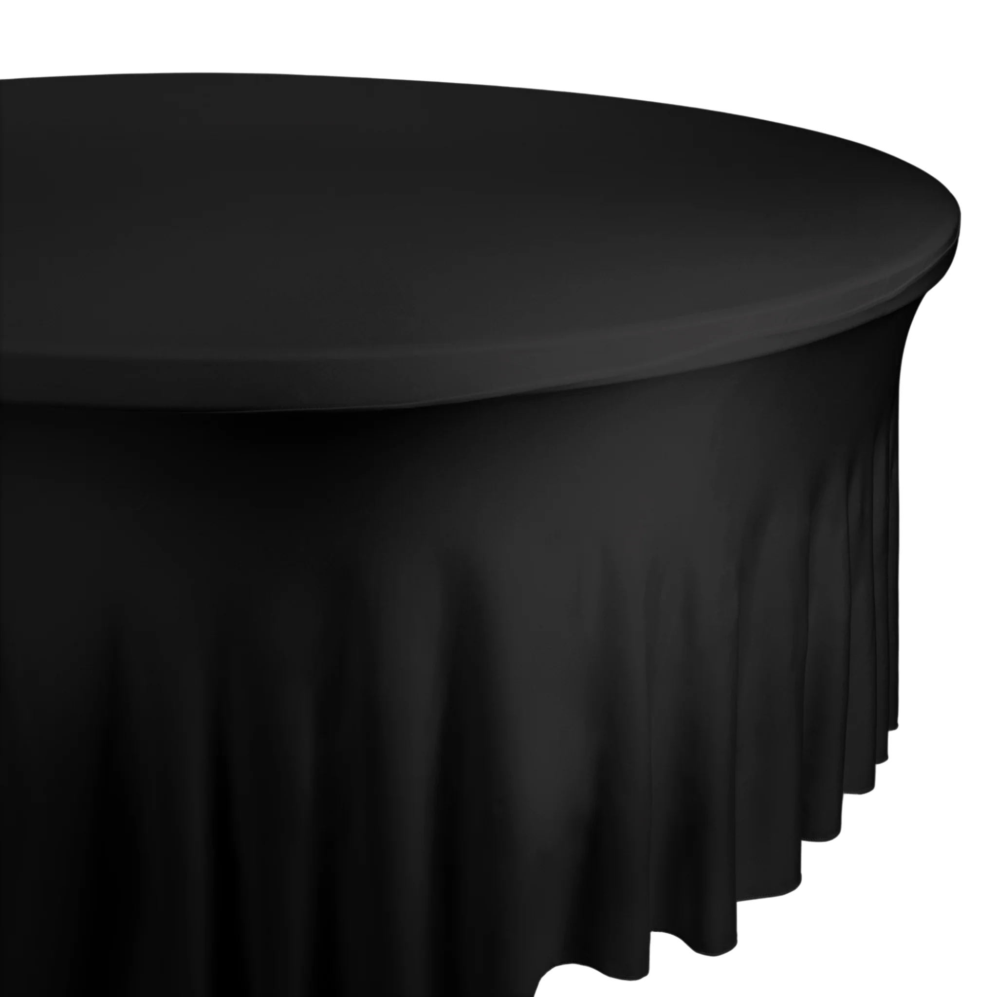 Wavy Spandex Table Cover 5ft Round - Black - Image 5